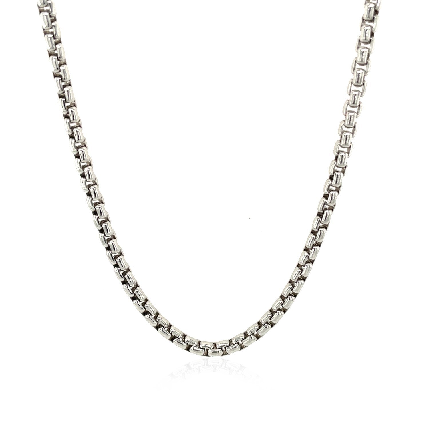 3.0mm Sterling Silver Rhodium Plated Round Box Chain on sale at MyriadMart