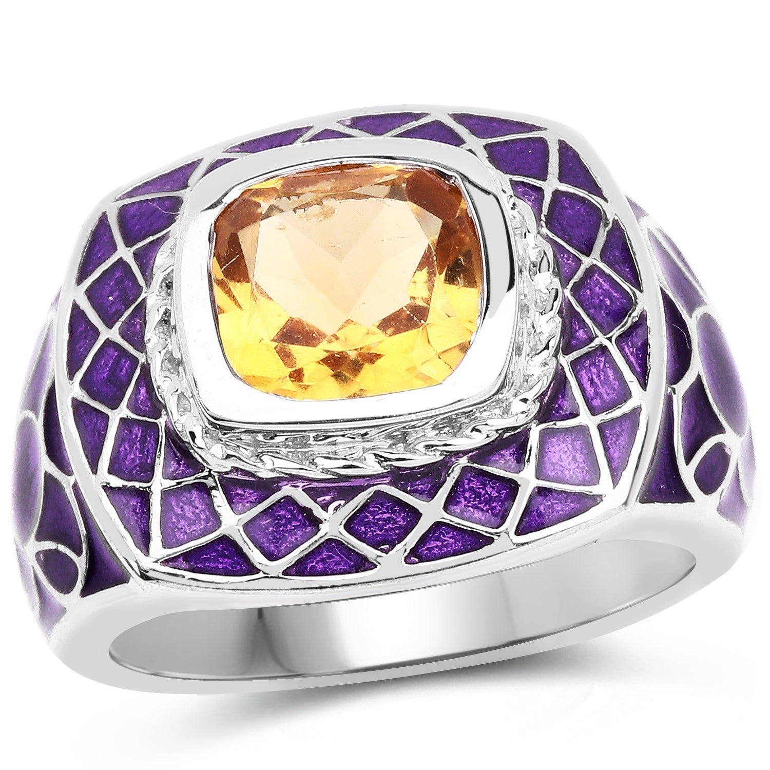2.00 Carat Genuine Citrine .925 Sterling Silver Ring on sale at MyriadMart