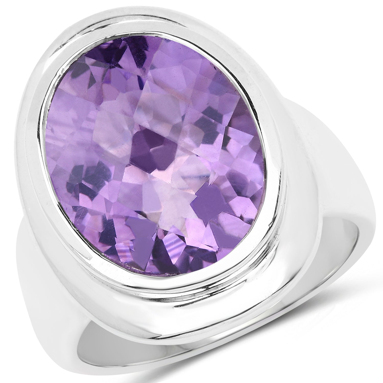 9.01 Carat Genuine Amethyst .925 Sterling Silver Ring on sale at MyriadMart