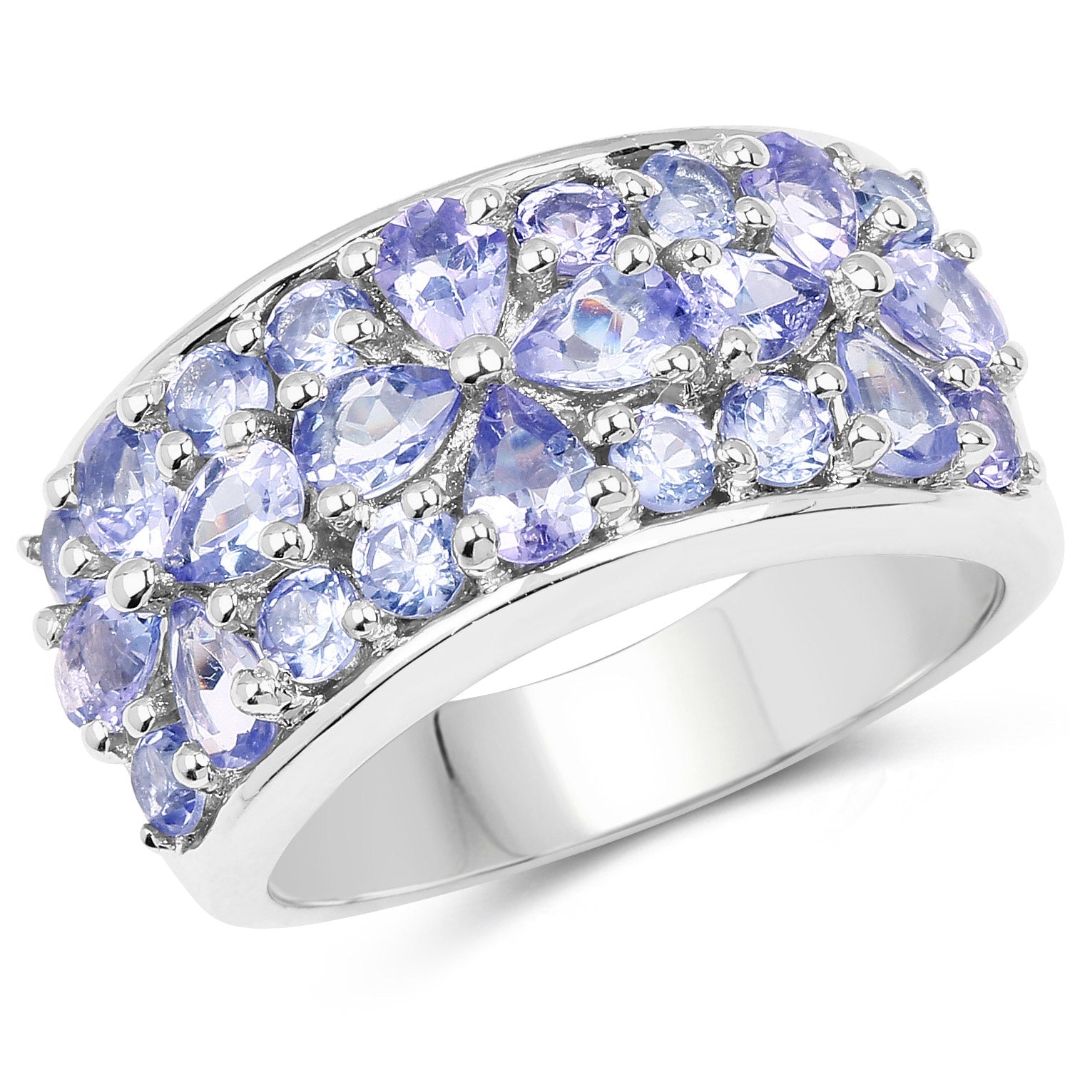 2.52 Carat Genuine Tanzanite .925 Sterling Silver Ring on sale at MyriadMart
