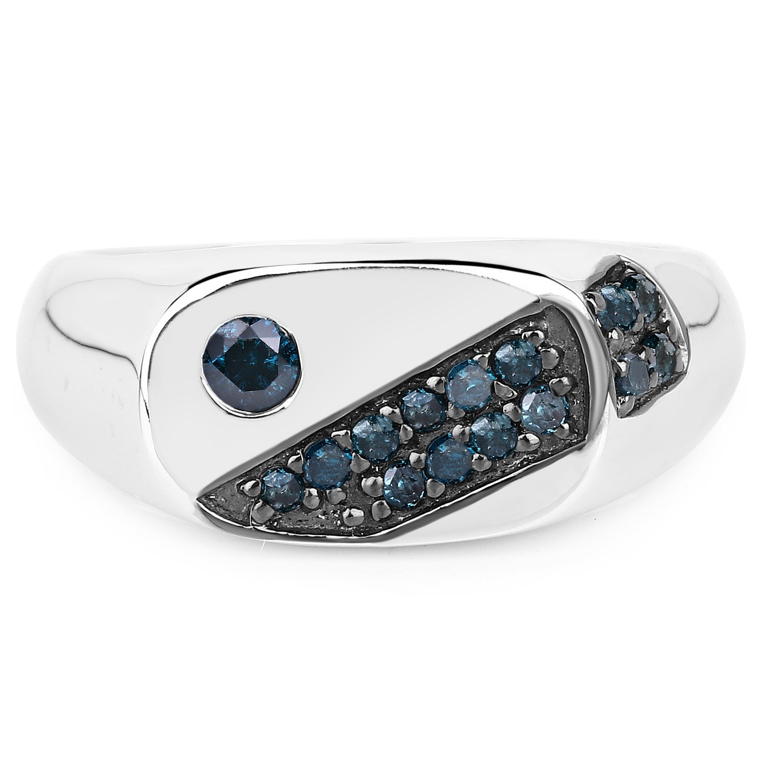0.31 Carat Genuine Blue Diamond .925 Sterling Silver Ring on sale at MyriadMart