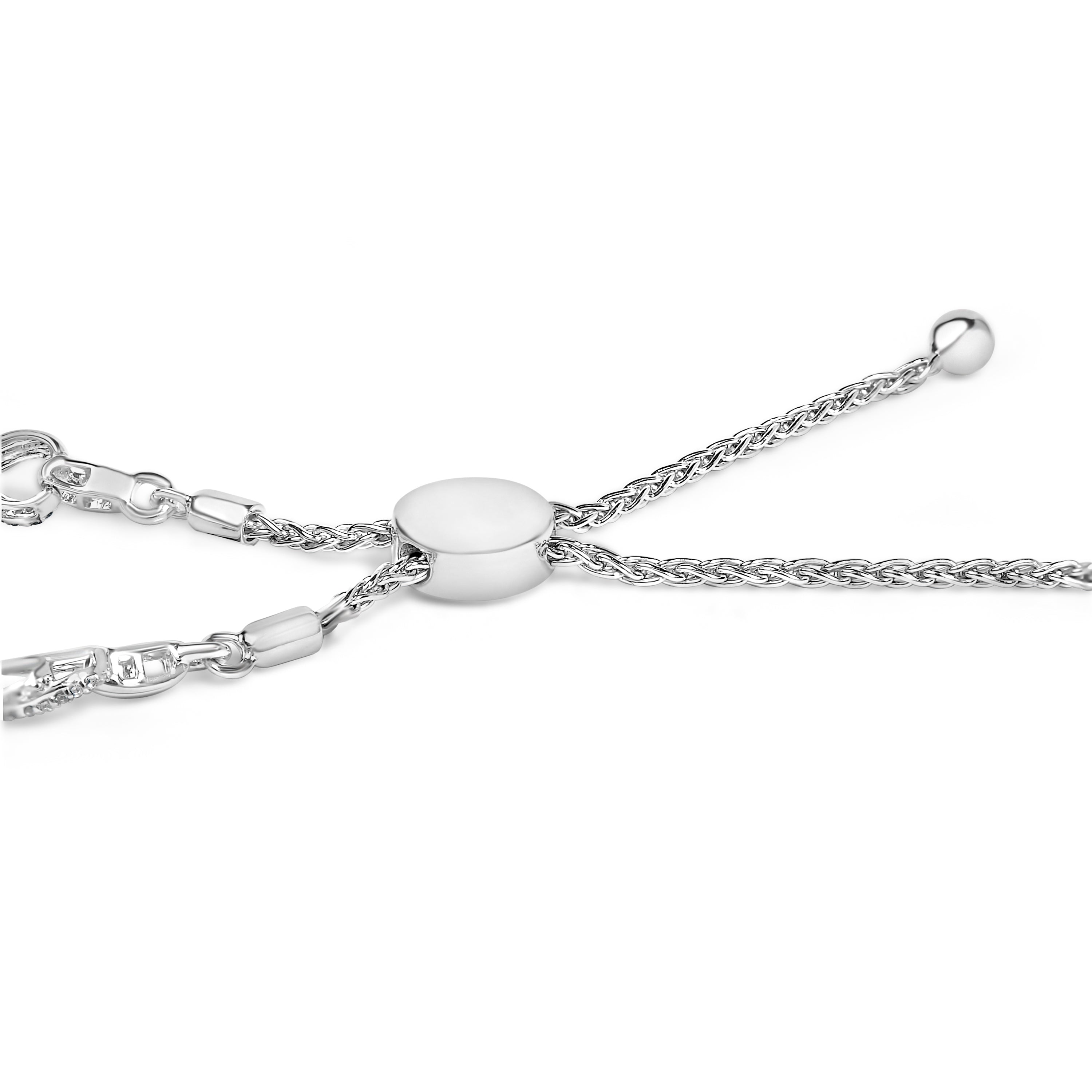 .925 Sterling Silver 1/2 Cttw Diamond Infinity Link Bolo Bracelet on sale at MyriadMart