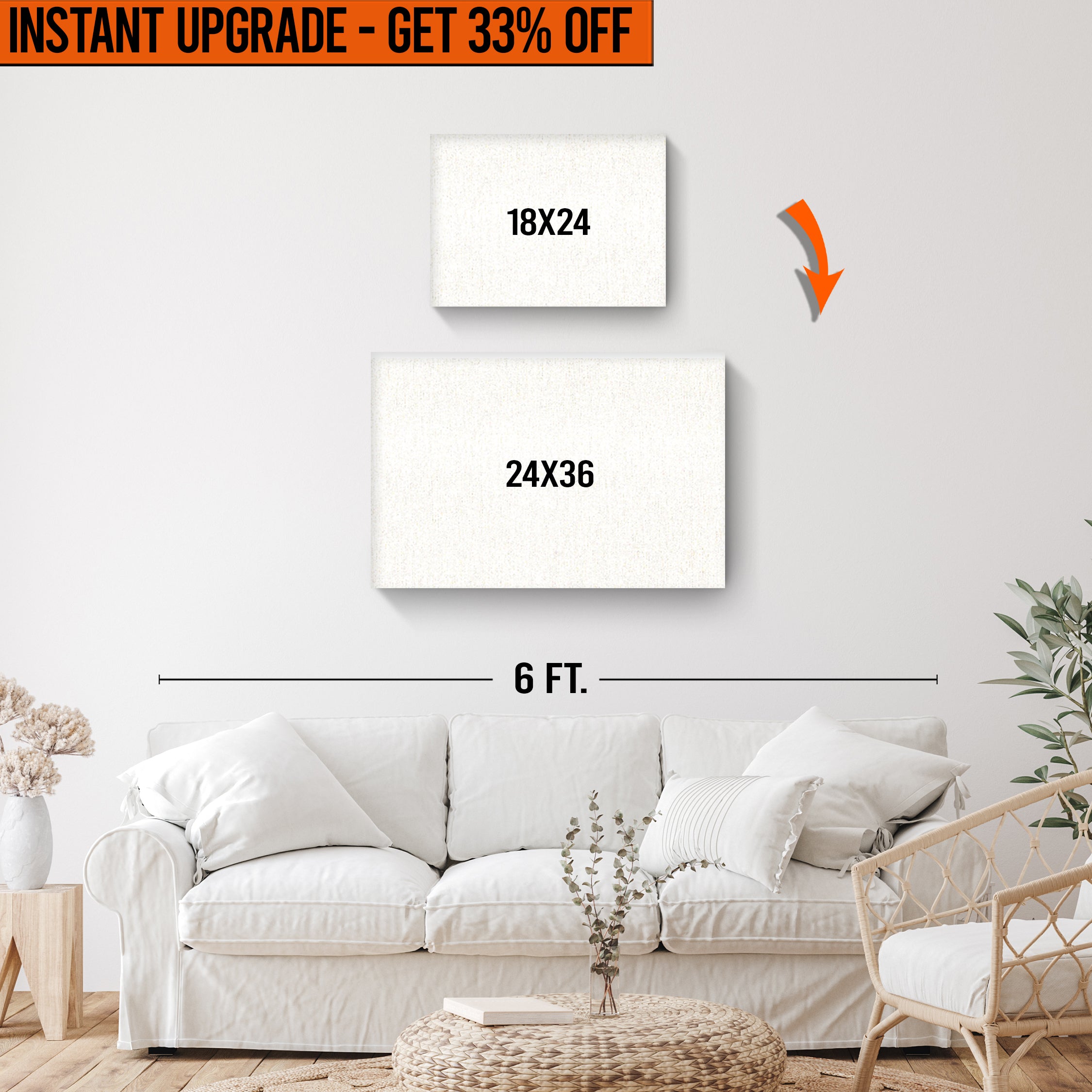 Upgrade Your 18x24 Inches Canvas To 36x24 Inches Canvas on sale at MyriadMart