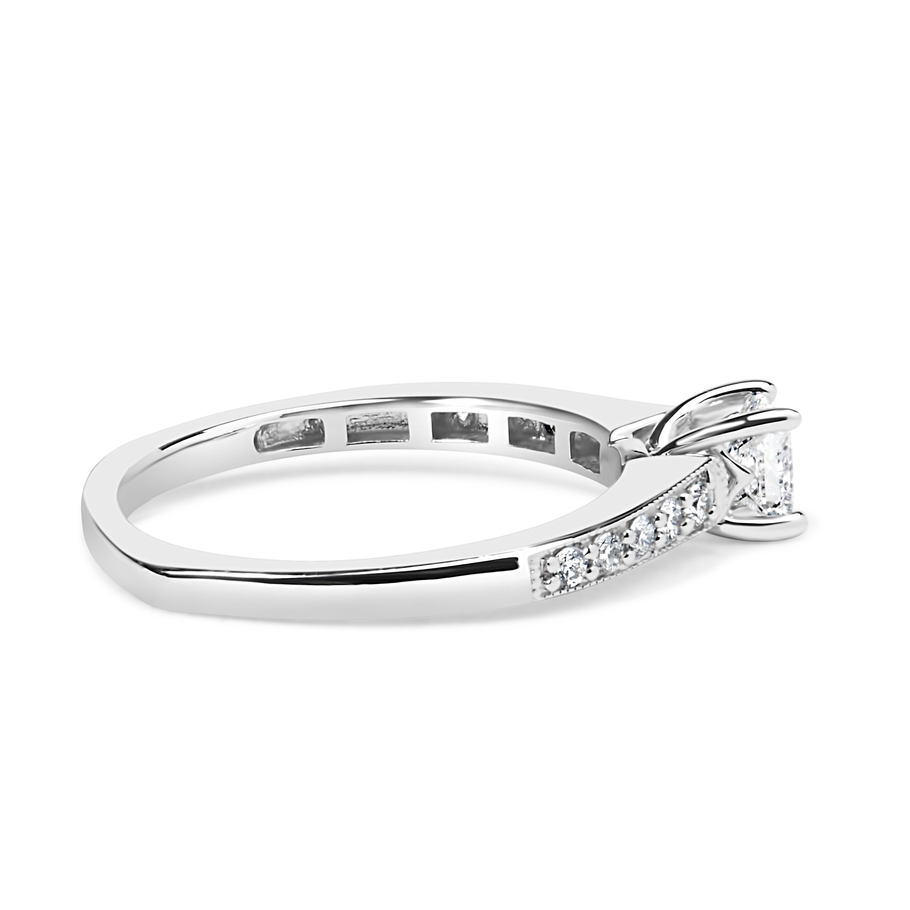 14K White Gold Diamond 1/2 Cttw Princess Cut Diamond Engagement Ring G-H Color, VS2-SI1 Clarity - Size 7 on sale at MyriadMart