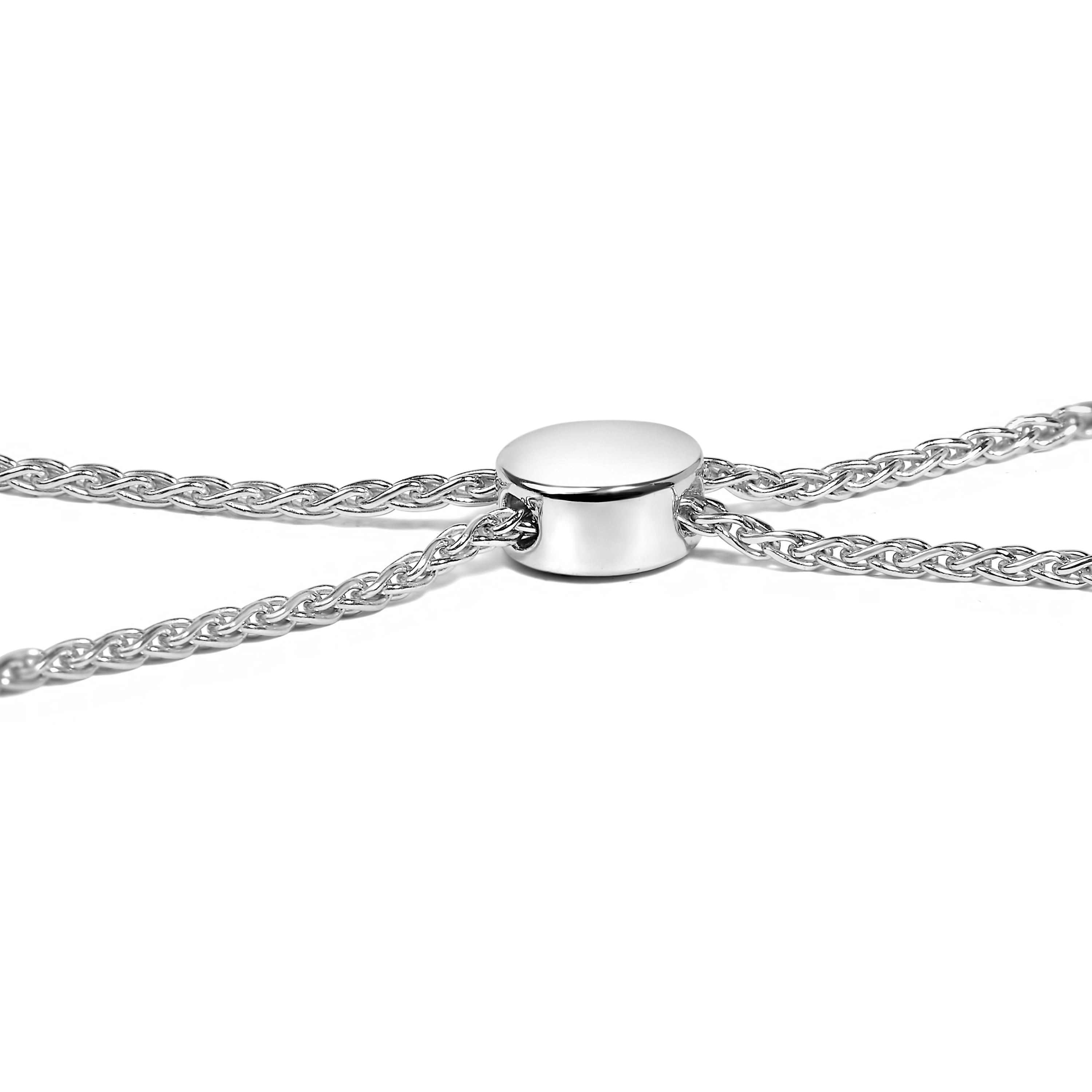 .925 Sterling Silver 1/2 Cttw Diamond Double Wave Bolo Bracelet on sale at MyriadMart