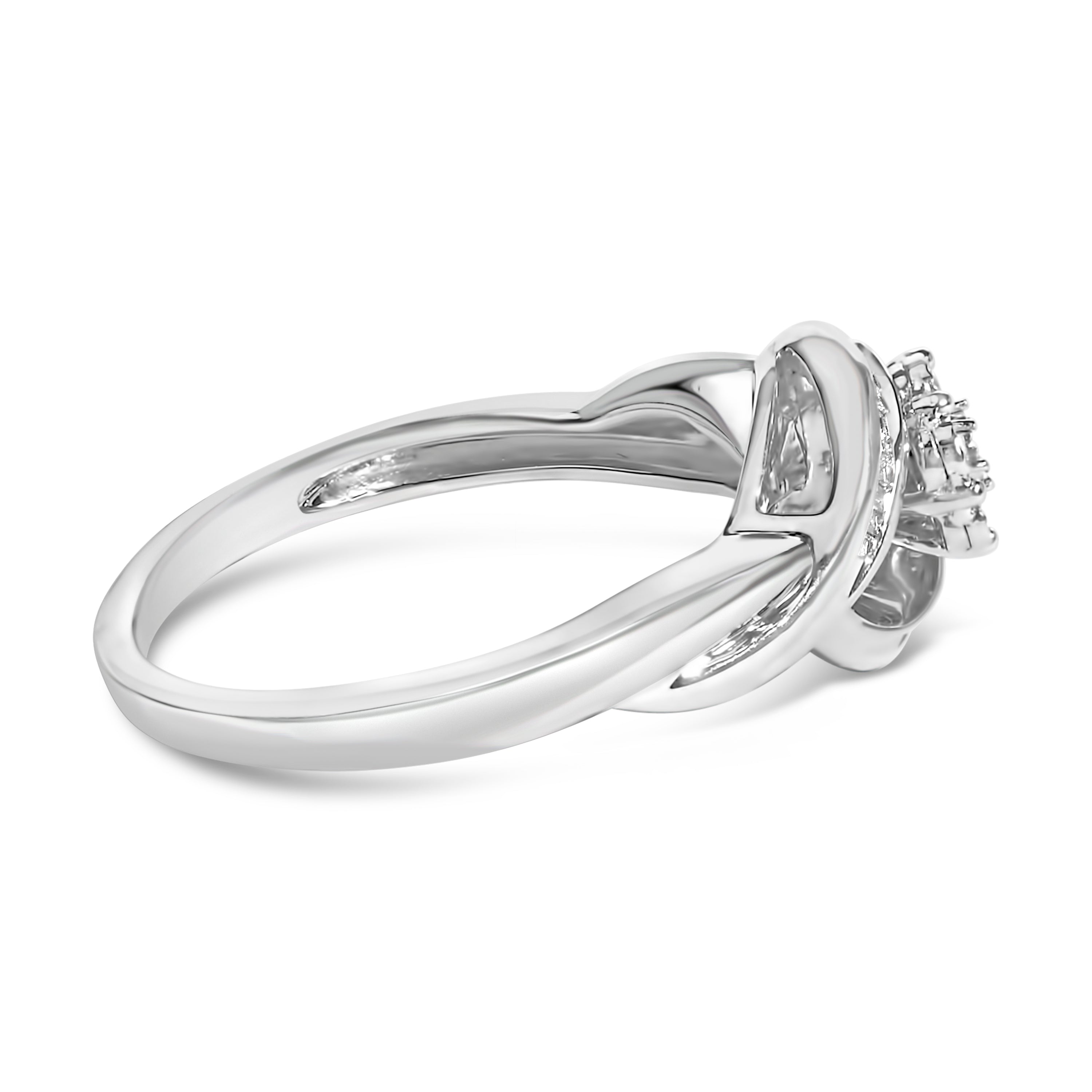 Sterling Silver 1/10 Cttw Diamond Bypass Cluster Ring on sale at MyriadMart