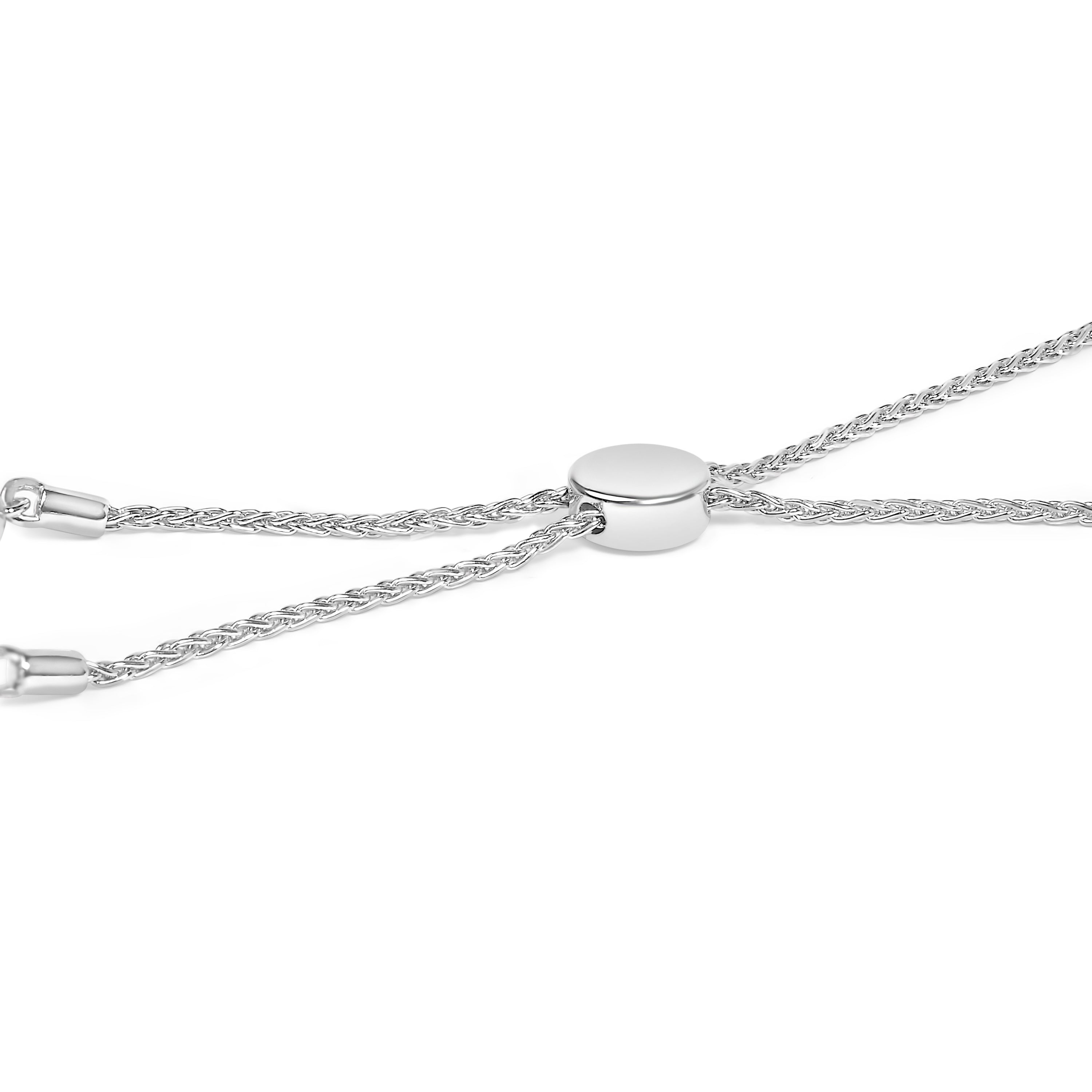 .925 Sterling Silver 1/6 Cttw Diamond X and O Bolo Bracelet on sale at MyriadMart