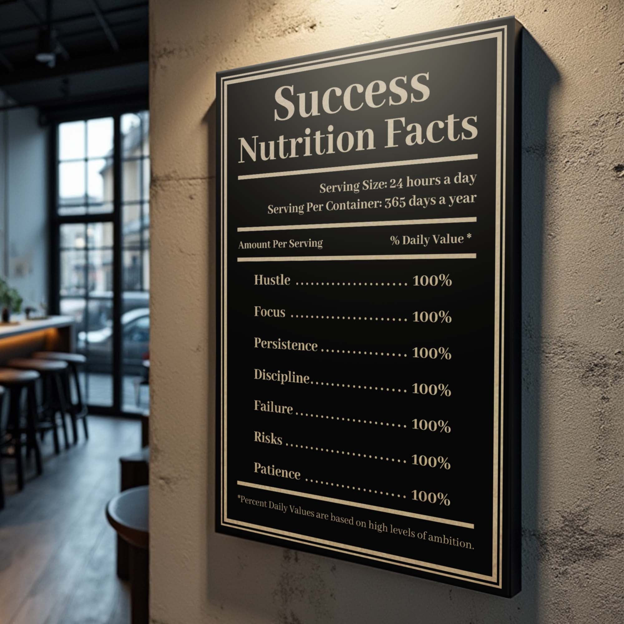 Ingredients For Success Motivational Wall Sign on sale at MyriadMart