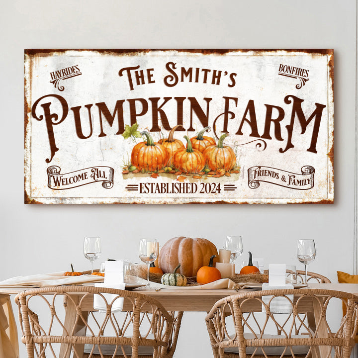 Personalized Pumpkin Farm Sign on sale at MyriadMart