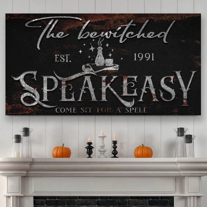 The Bewitched Speakeasy Halloween Sign III on sale at MyriadMart