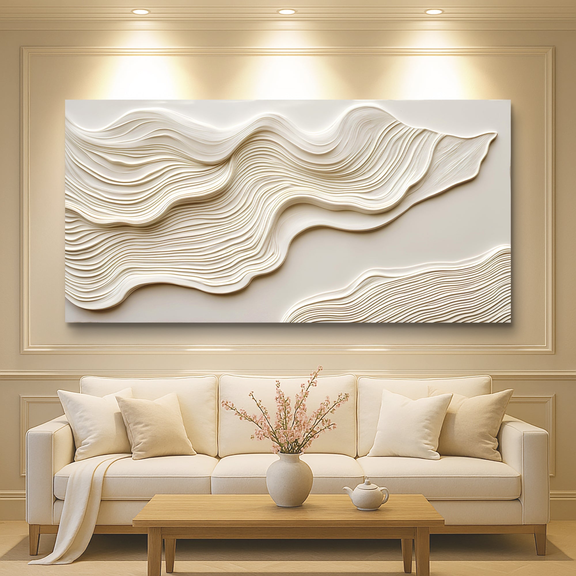 Ivory Impasto Abstract Wall Art on sale at MyriadMart