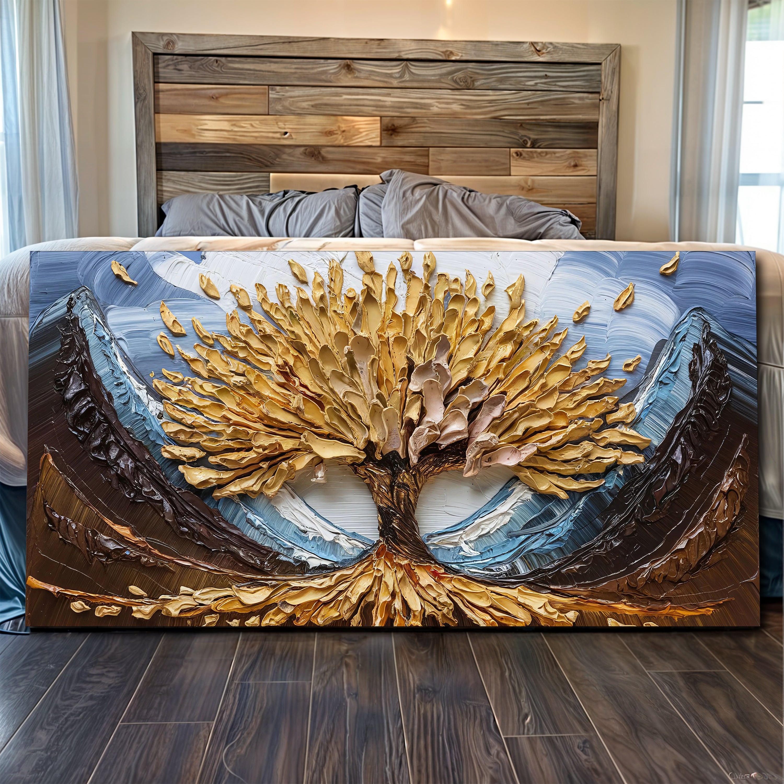 Golden Resilience Impasto Wall Art on sale at MyriadMart