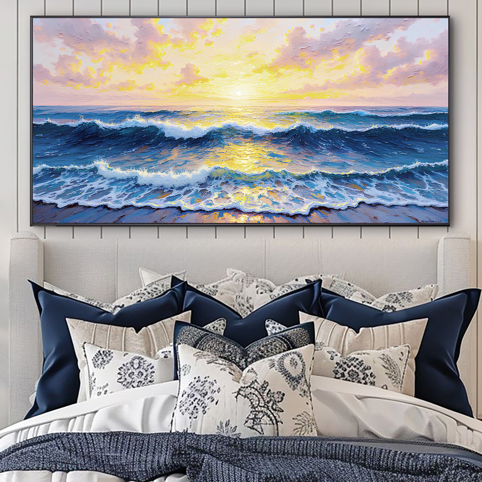 Golden Horizon Impasto Wall Art on sale at MyriadMart
