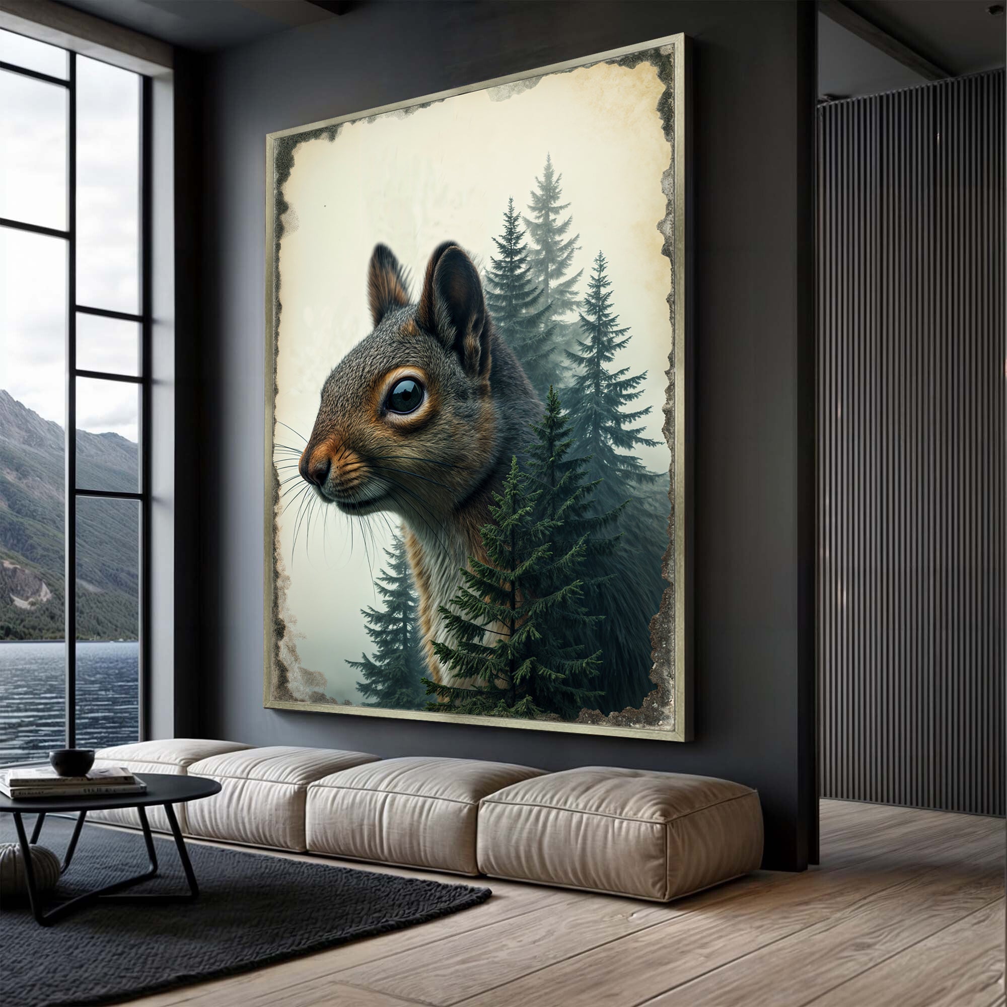 Squirrel Double Exposure Wall Art on sale at MyriadMart