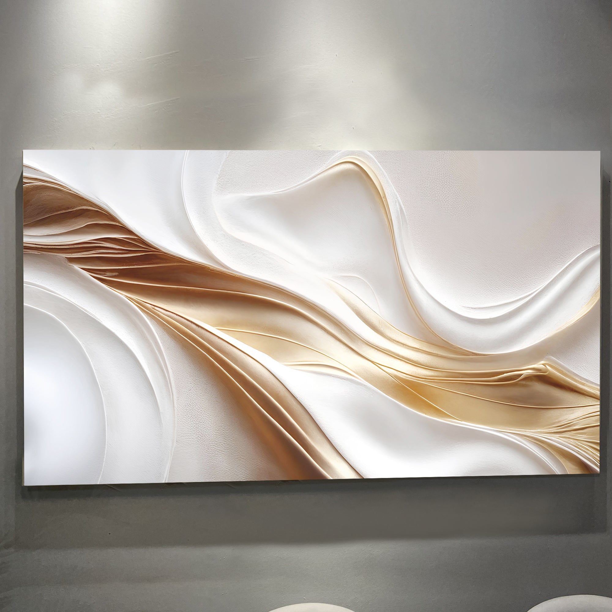 White and Gold Abstract Wall Art on sale at MyriadMart