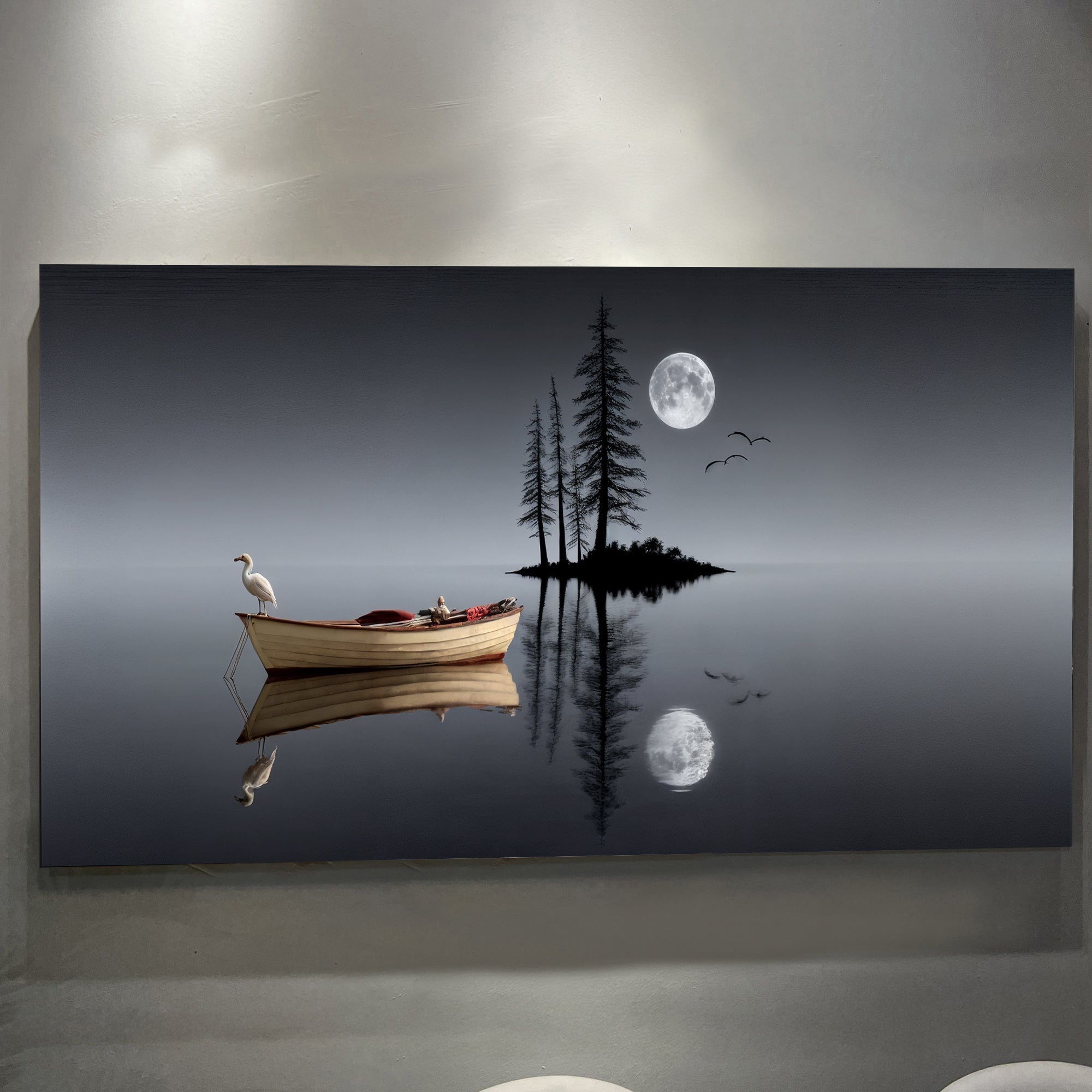 Modern Minimalist Night Lake Wall Art on sale at MyriadMart