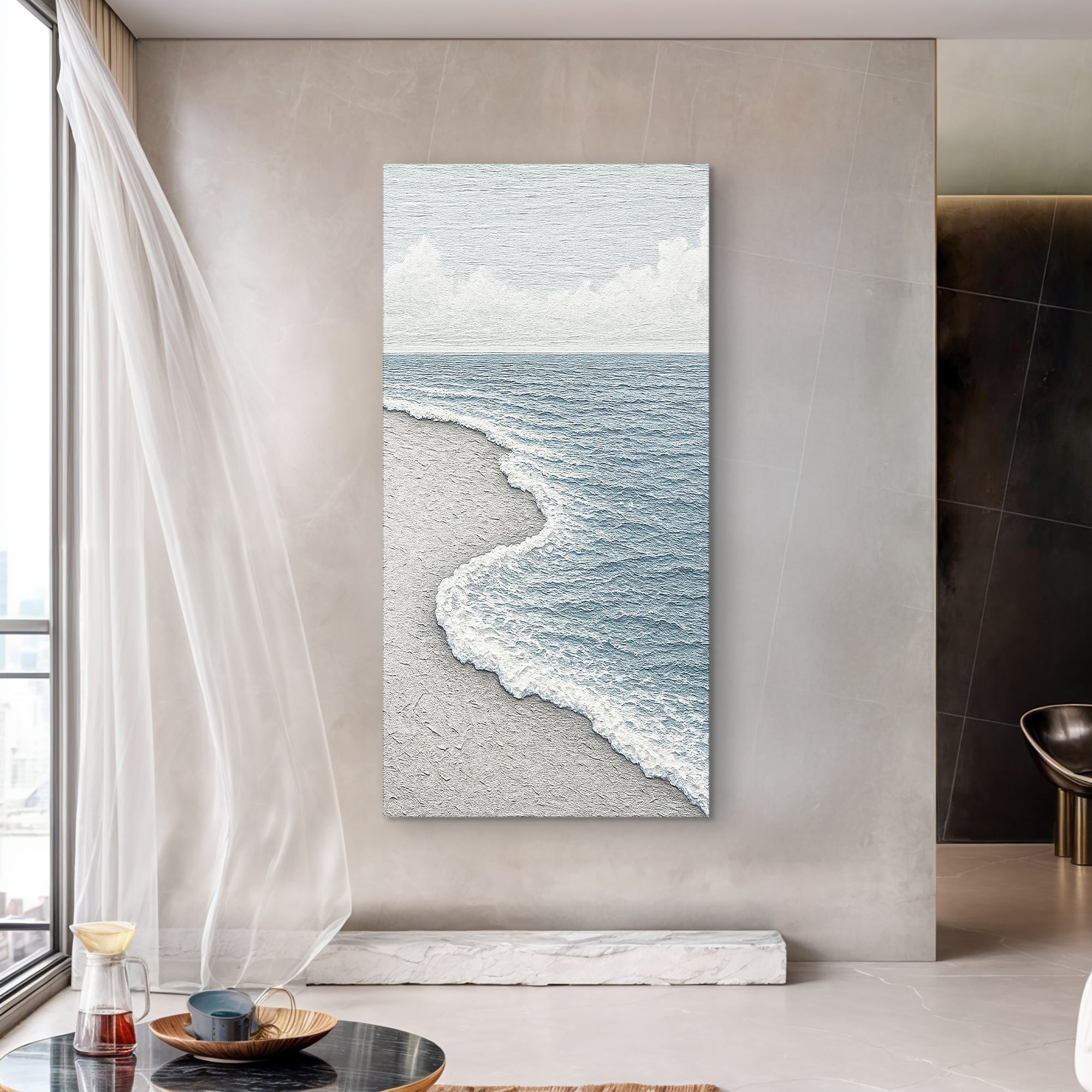 White Waves Abstract Wall Art on sale at MyriadMart