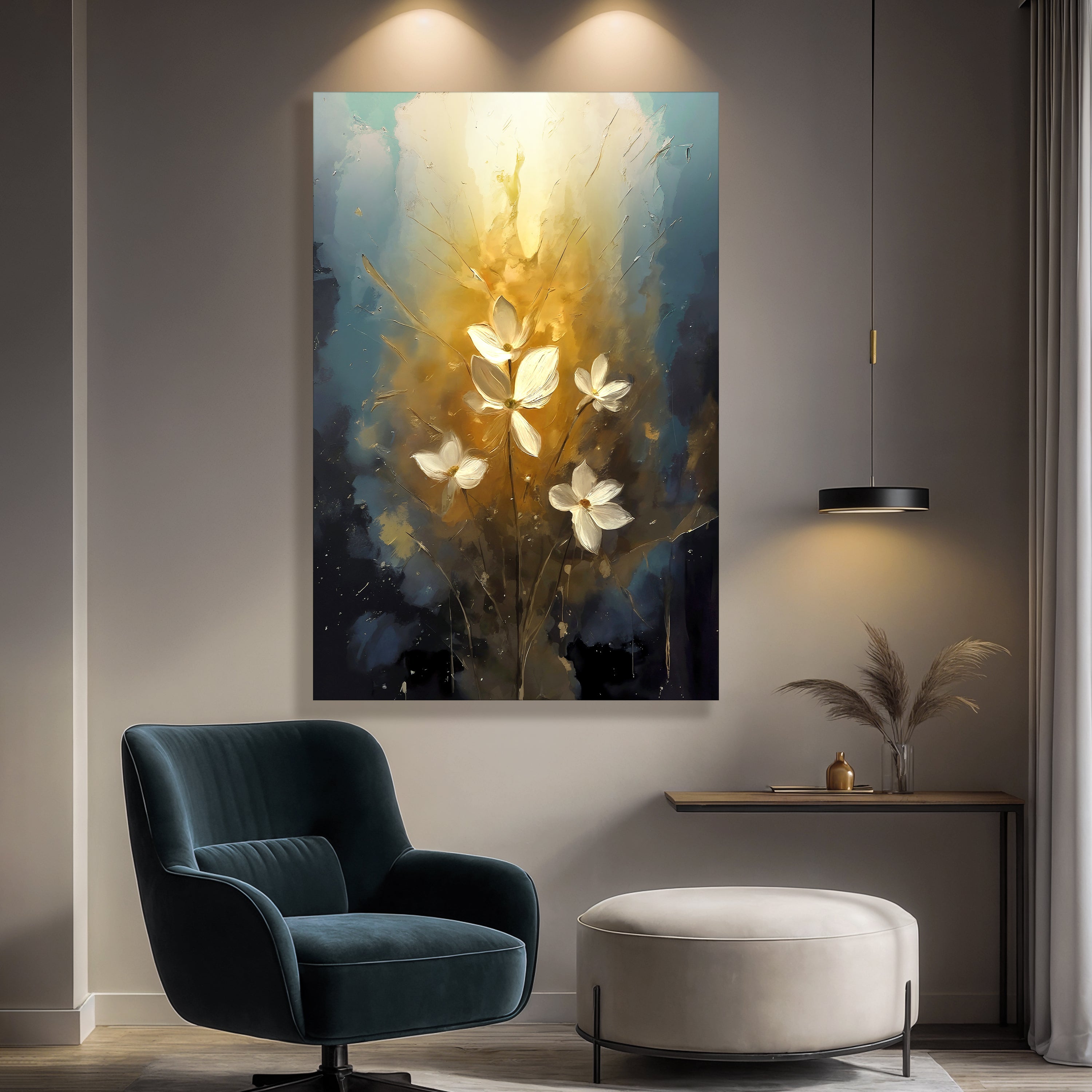 Golden Glow Elegant Flower Wall Art on sale at MyriadMart
