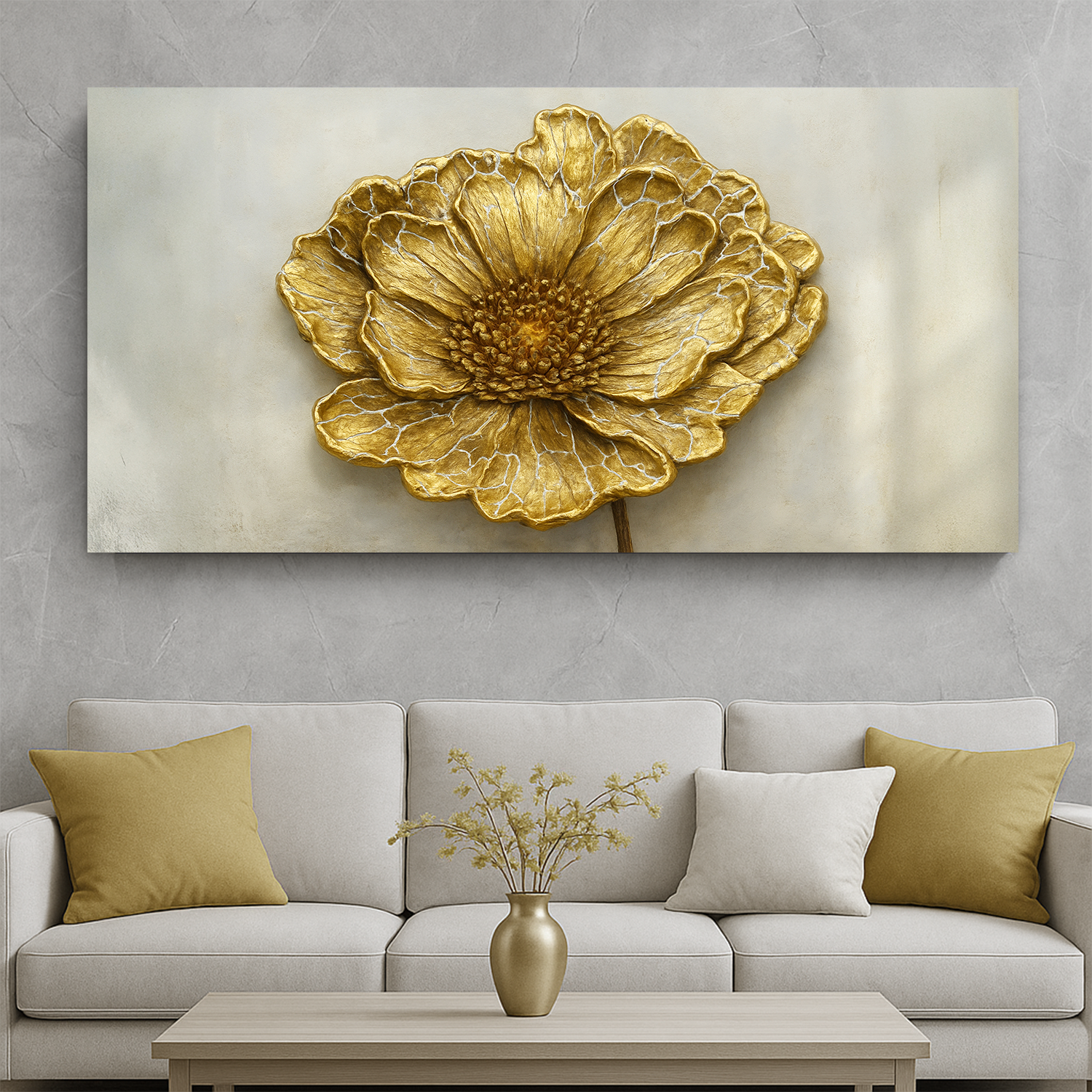 Golden Dandelion Minimalist Abstract Wall Art VI on sale at MyriadMart