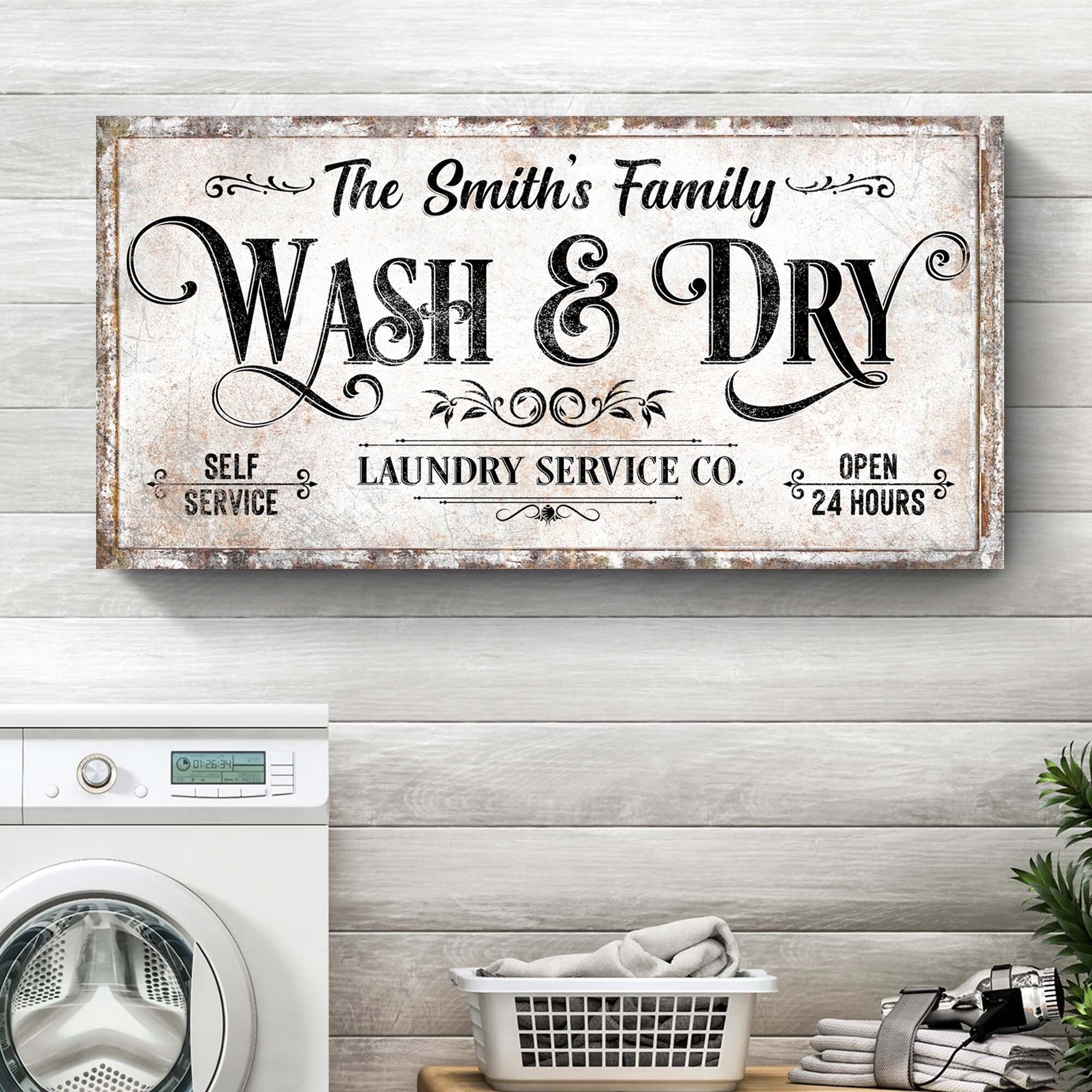 Personalized Laundry Service Sign II on sale at MyriadMart
