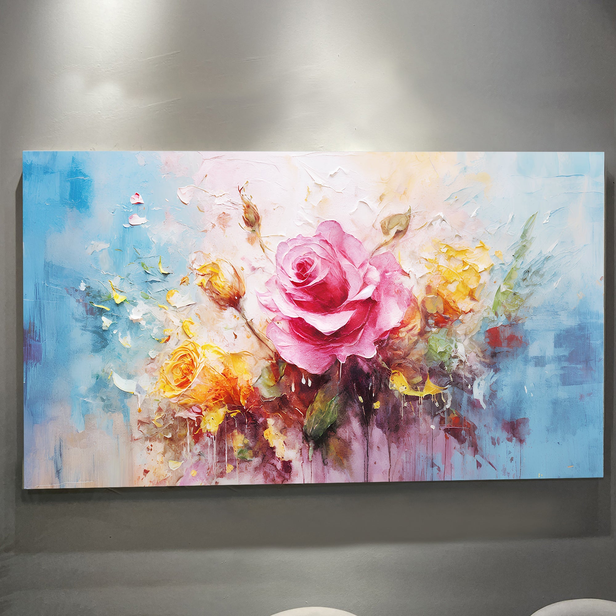 Rose Flower Impasto Wall Art on sale at MyriadMart