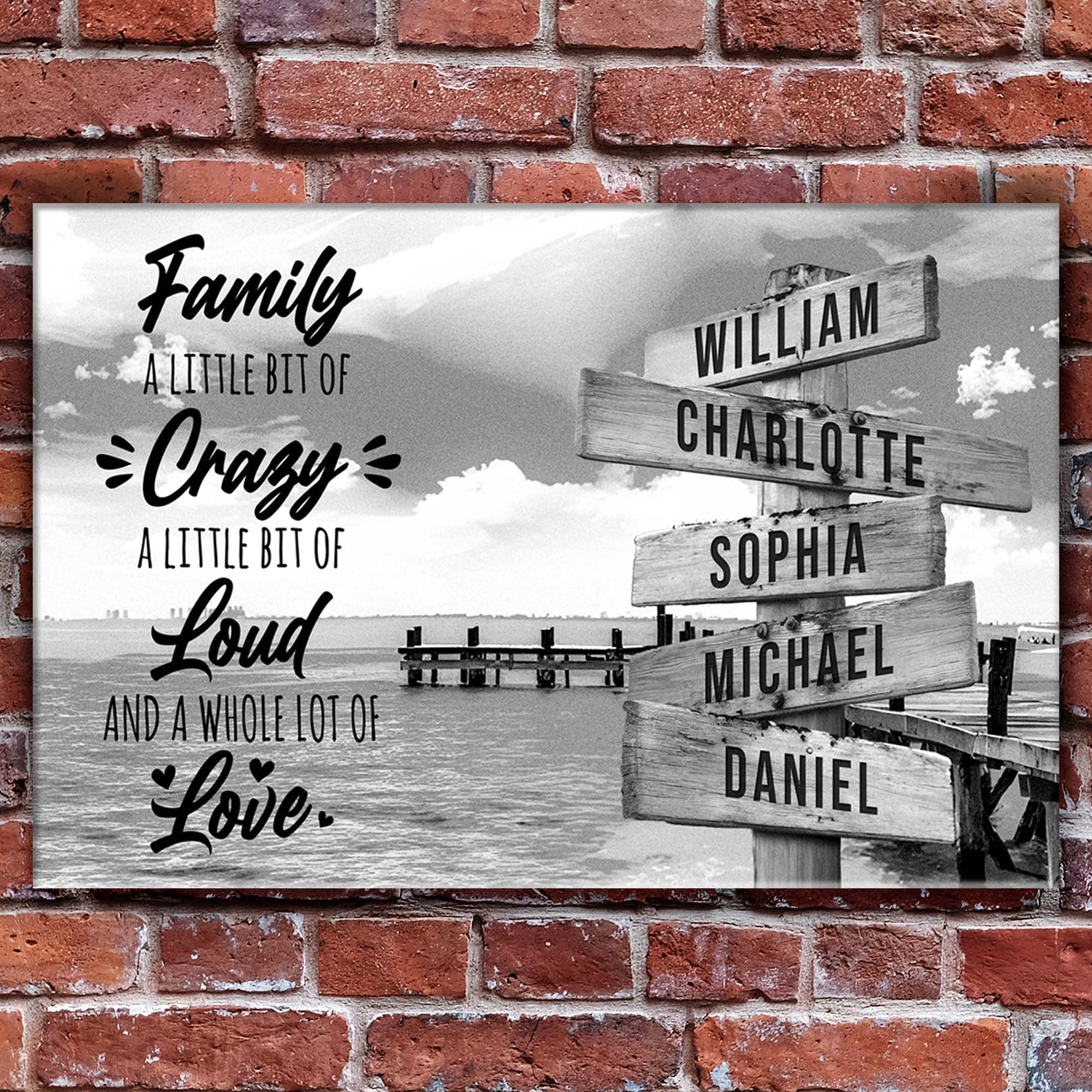 A Lot of Love Family Names Sign on sale at MyriadMart