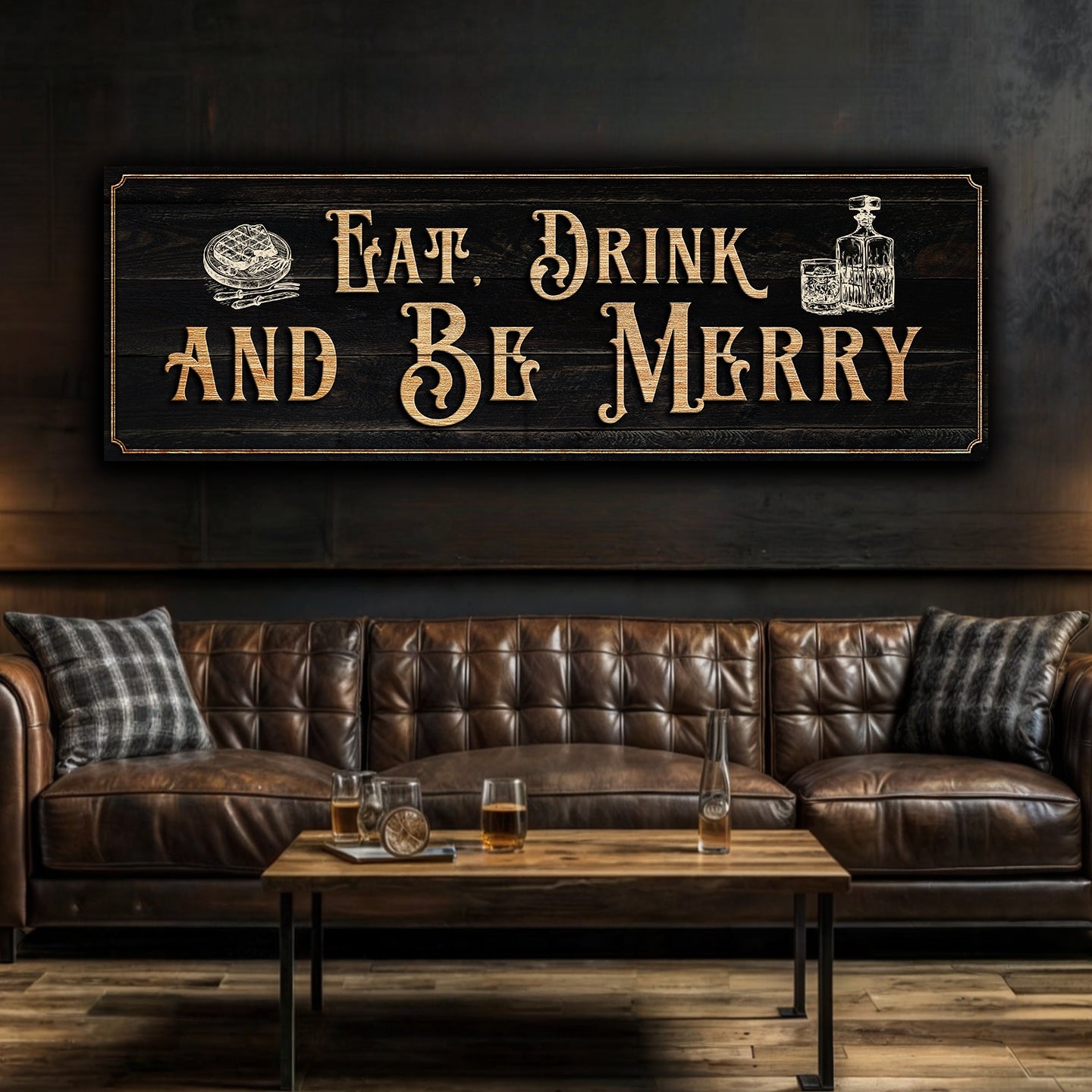 Eat, Drink And Be Merry Family Sign on sale at MyriadMart