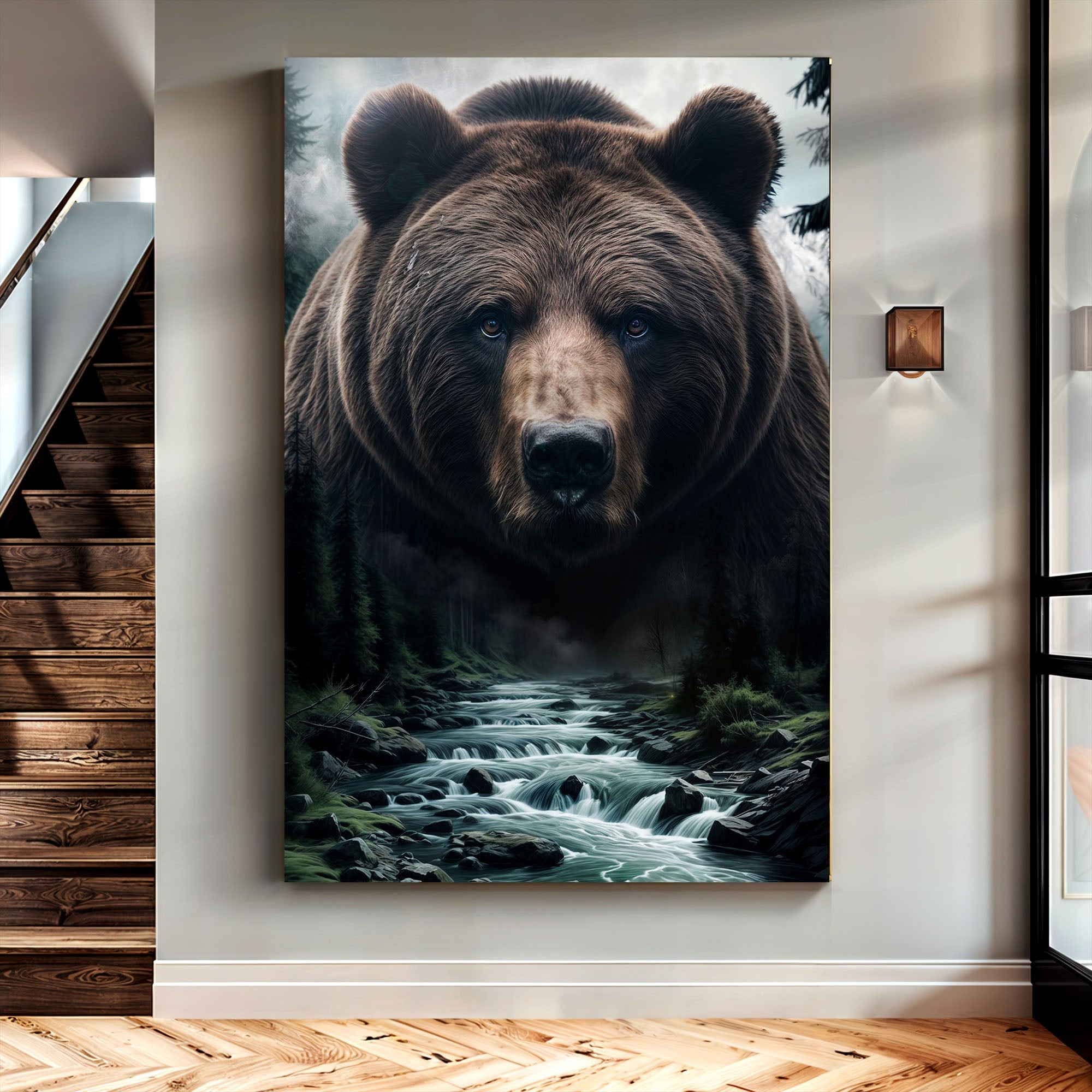 Grizzly Bear Double Exposure Wall Art on sale at MyriadMart
