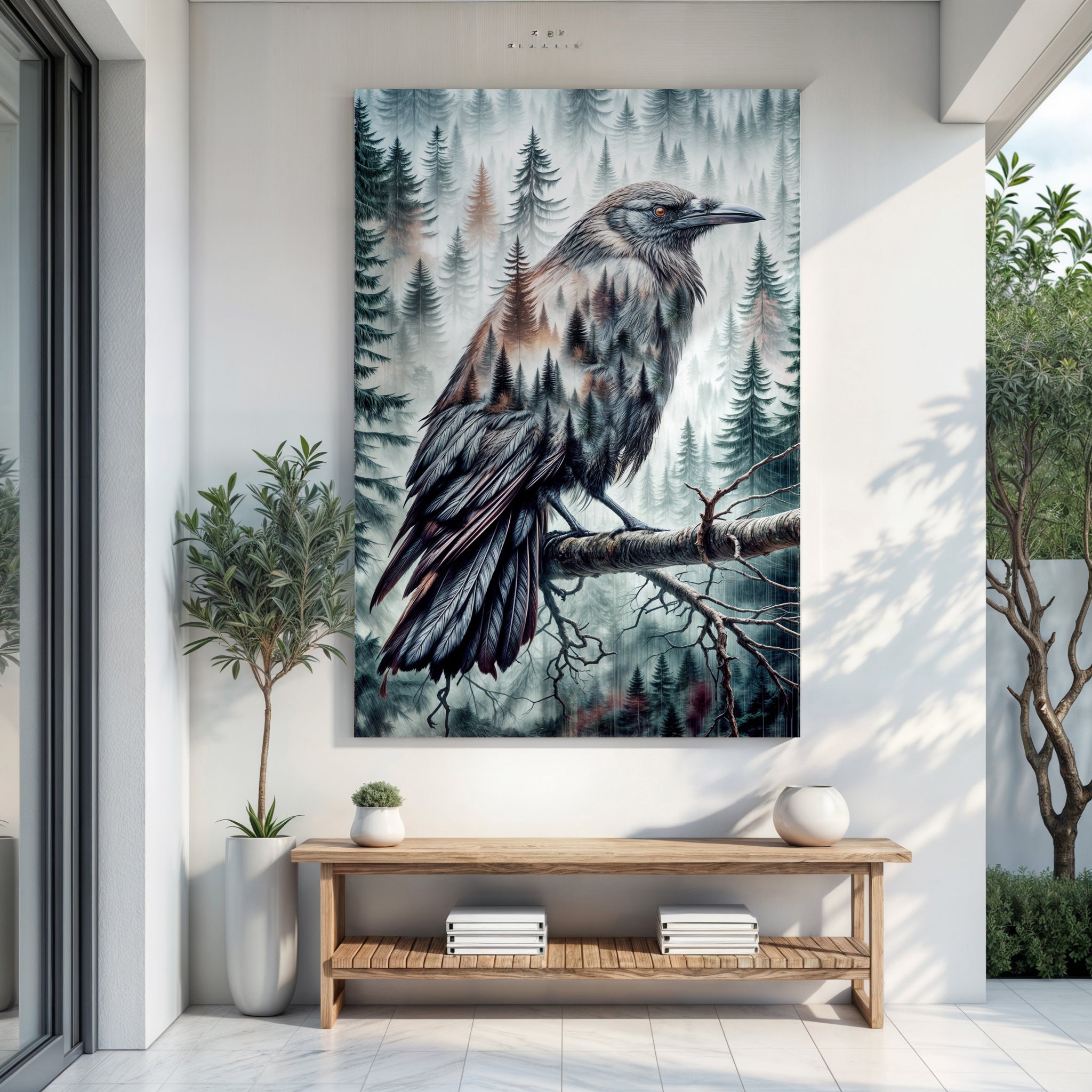 Crow Double Exposure Wall Art on sale at MyriadMart