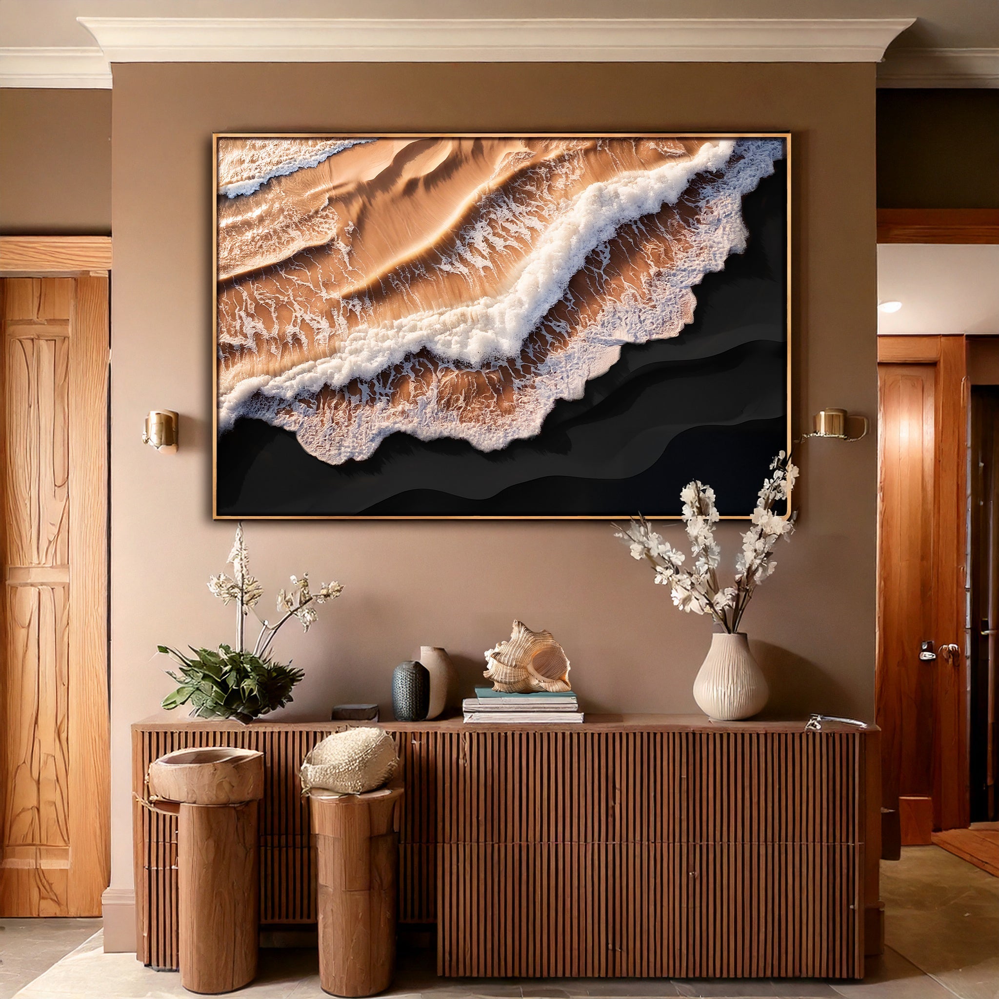 Amber Ocean Waves Wall Art on sale at MyriadMart