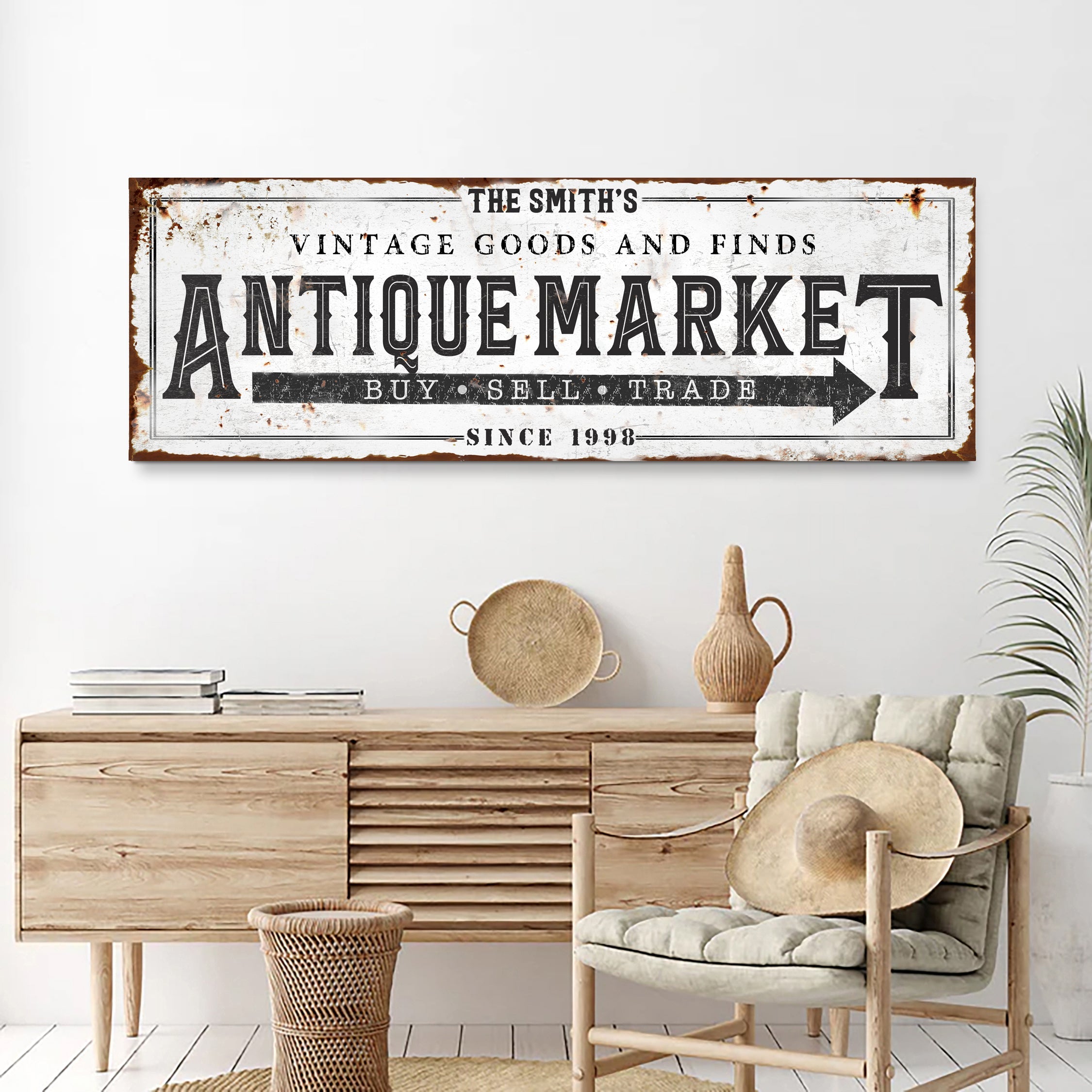 Vintage Antique Market Sign II on sale at MyriadMart