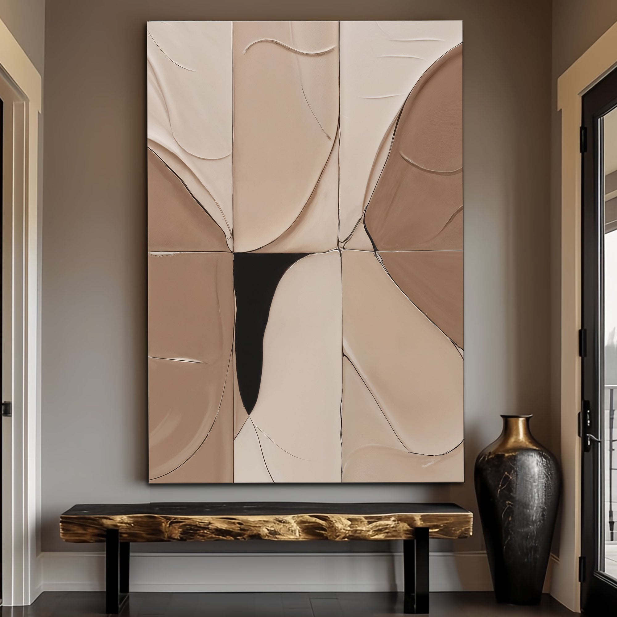 Neutral Abstract Boho Impasto Wall Art on sale at MyriadMart