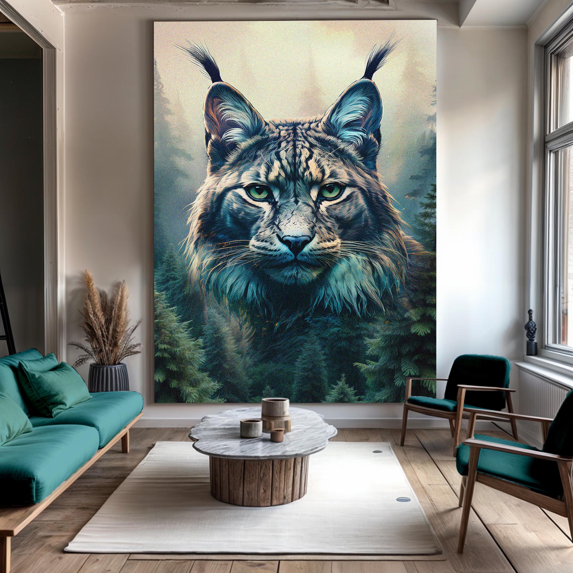 Lynx Double Exposure Wall Art on sale at MyriadMart