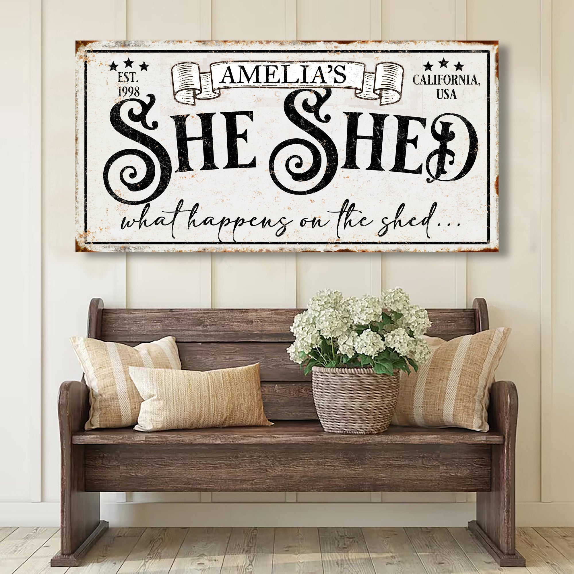 Personalized She Shed Sign IV on sale at MyriadMart
