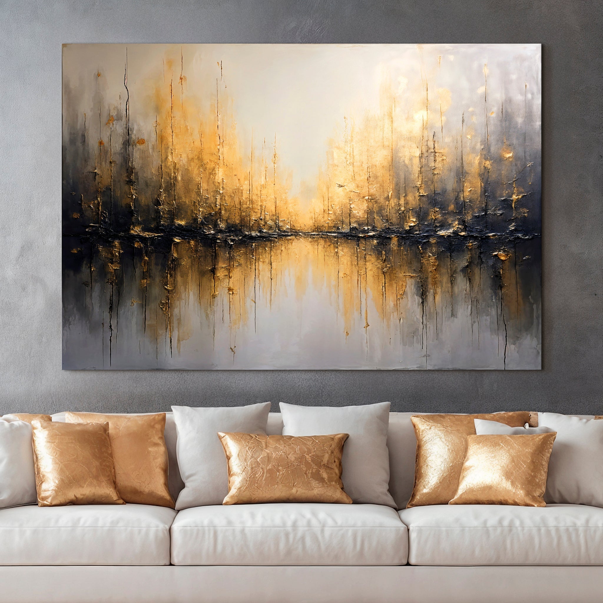 Golden Reflections Abstract Wall Art on sale at MyriadMart