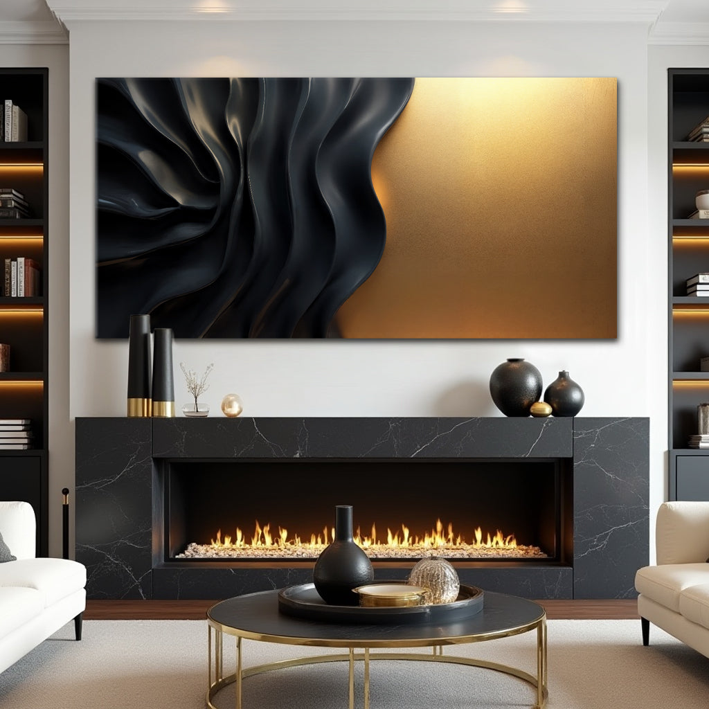 Black And Gold Minimalist Abstract XIII on sale at MyriadMart