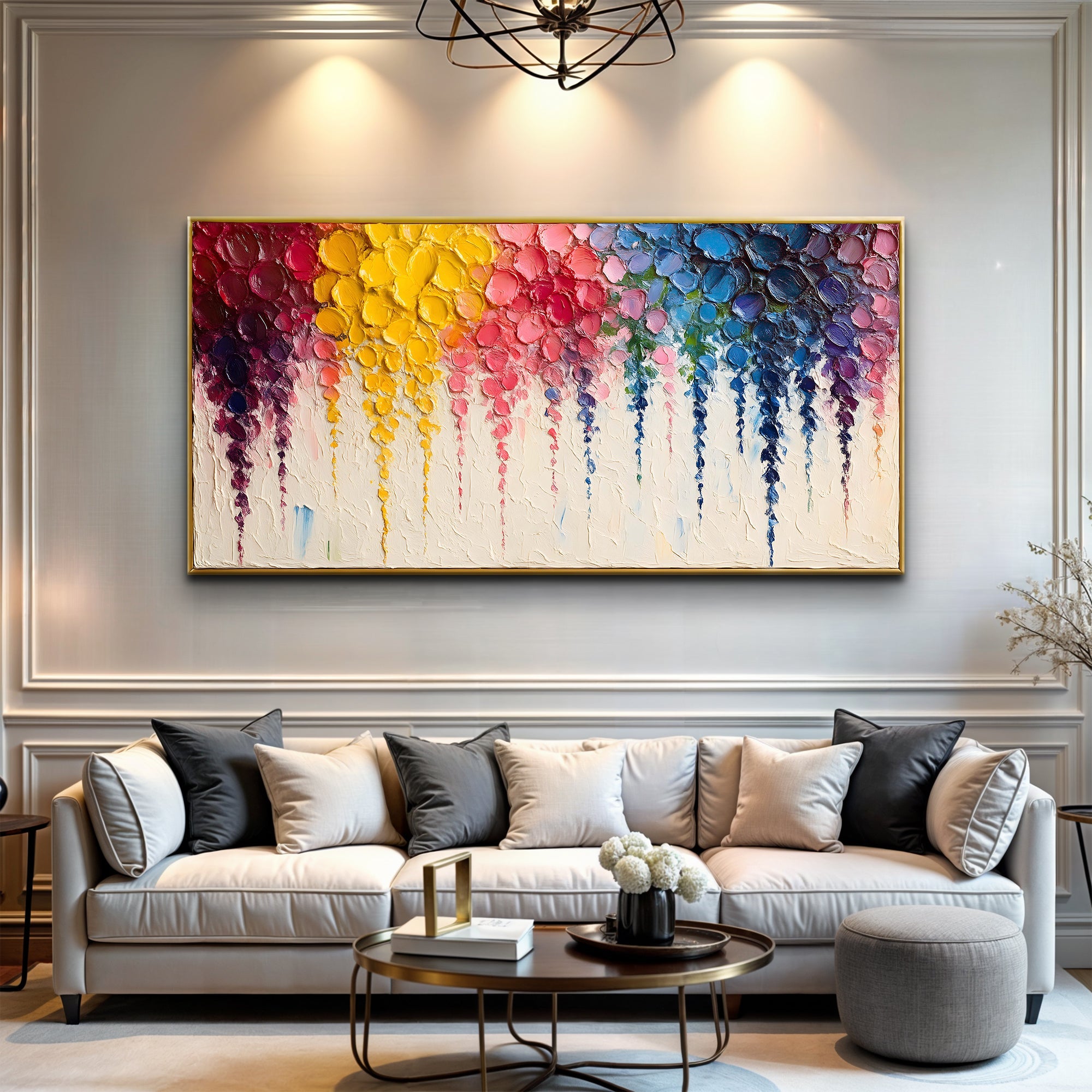 Rainbow Cascade Impasto Wall Art on sale at MyriadMart