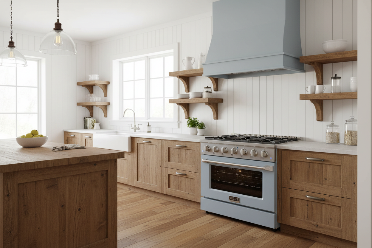Kucht 36" Gas Range, Stainless Steel with Light Blue Oven Door, KNG361-LB on sale at MyriadMart
