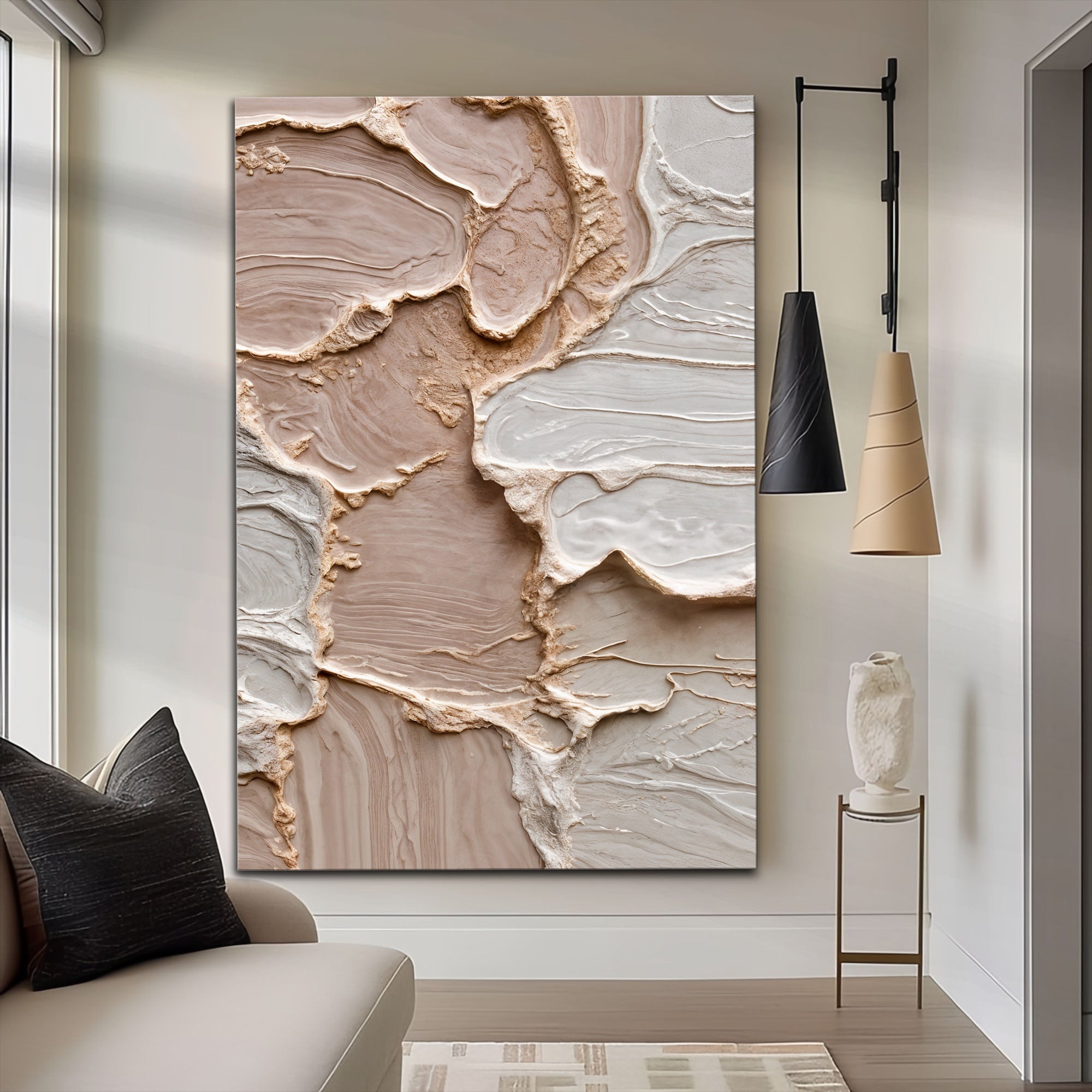 Ivory Minimalist Abstract Wall Art on sale at MyriadMart