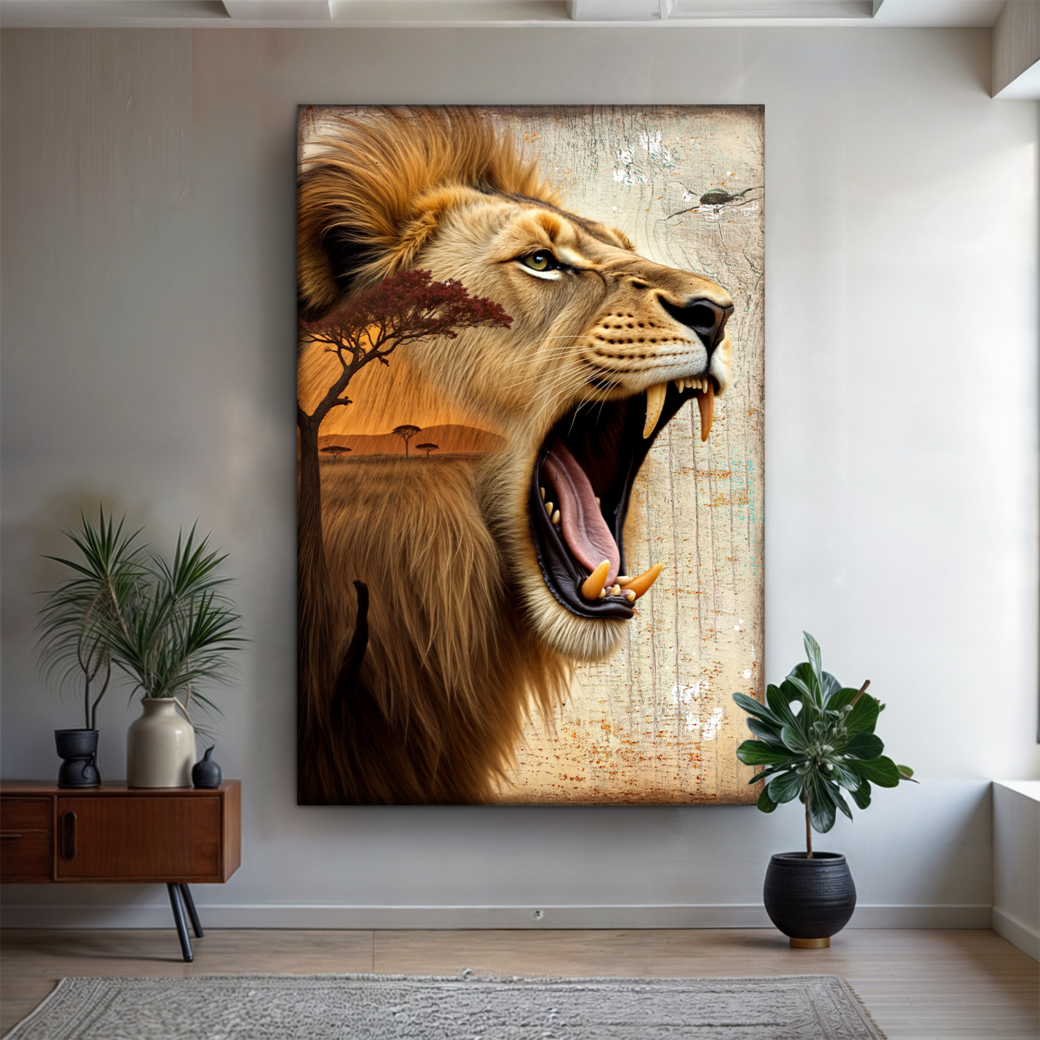 Lion Double Exposure Wall Art on sale at MyriadMart