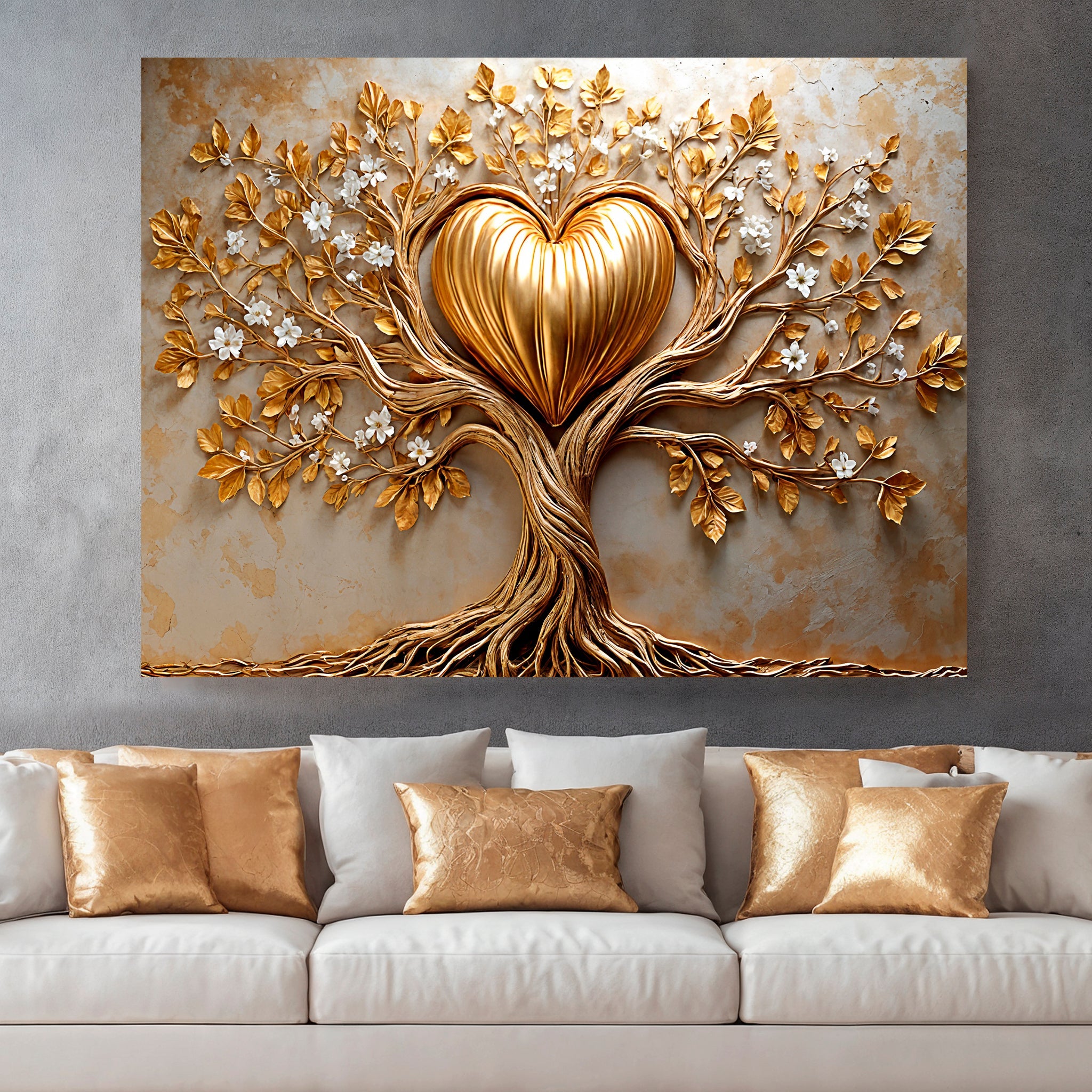 Golden Tree Heart Wall Art on sale at MyriadMart