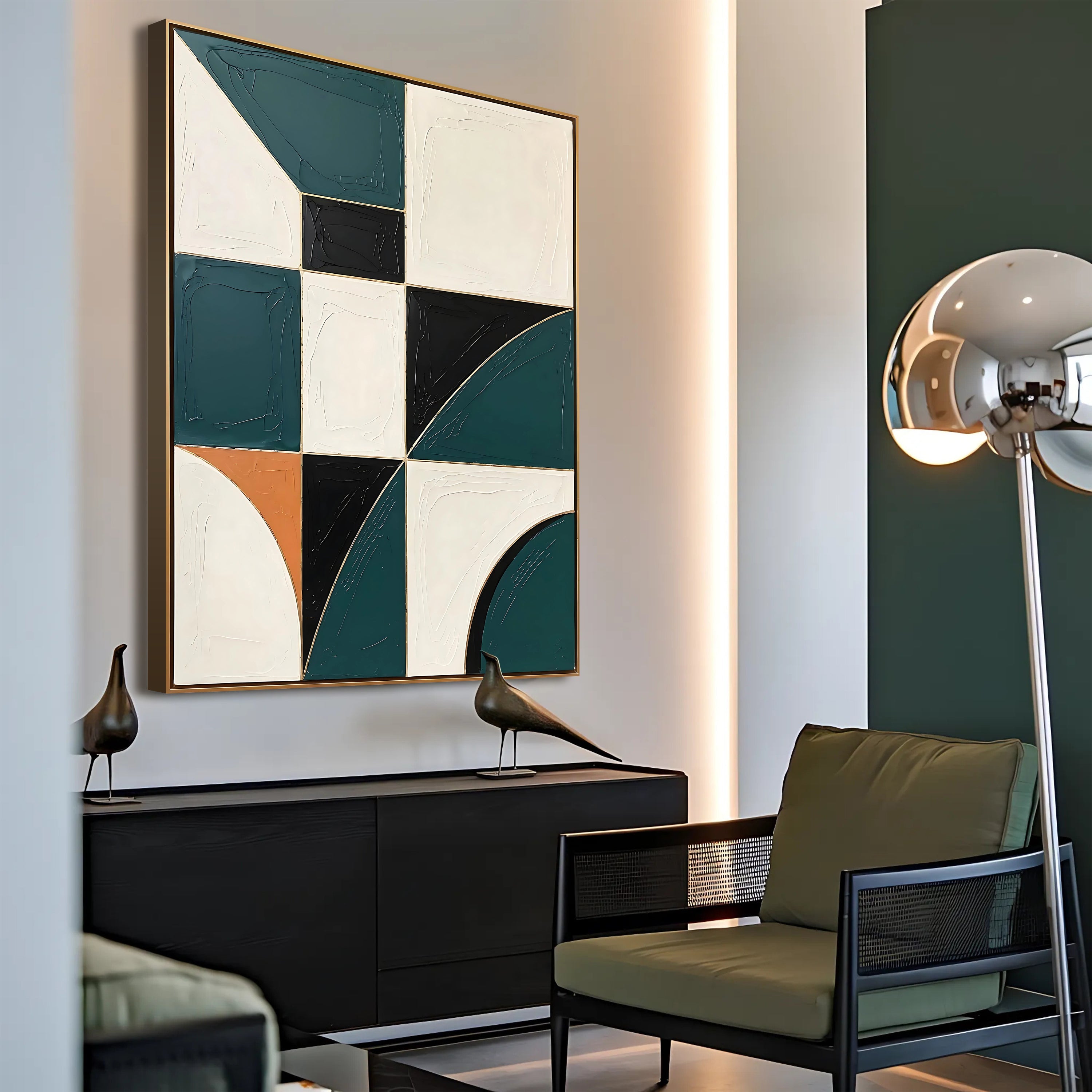 Green Abstract Shapes Wall Art on sale at MyriadMart