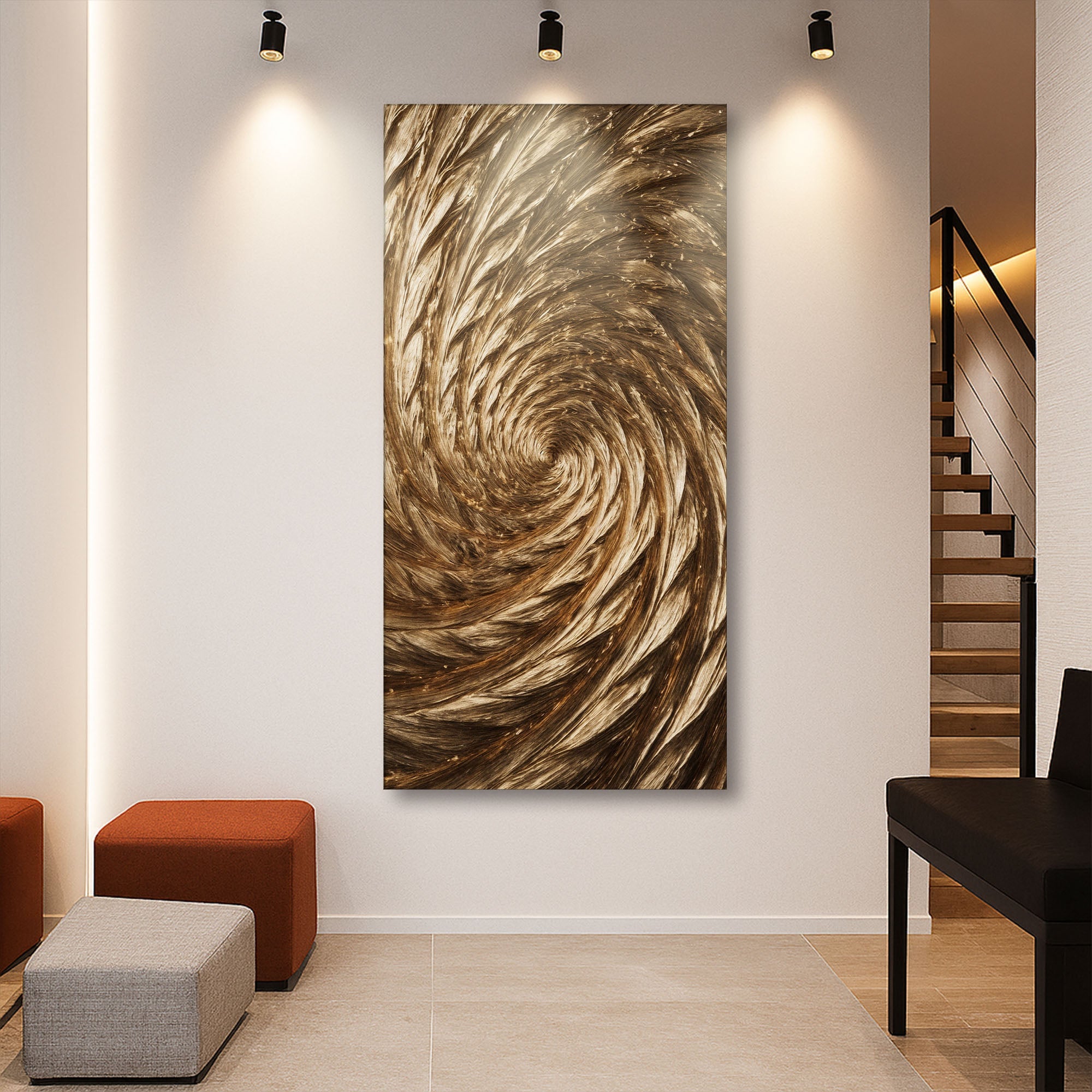 Gold Spiral Abstract Wall Art on sale at MyriadMart