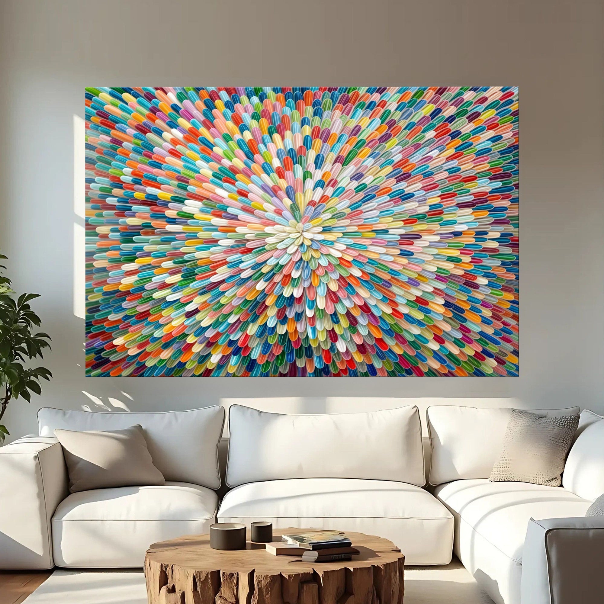 Radiant Bloom Abstract Impasto Wall Art on sale at MyriadMart