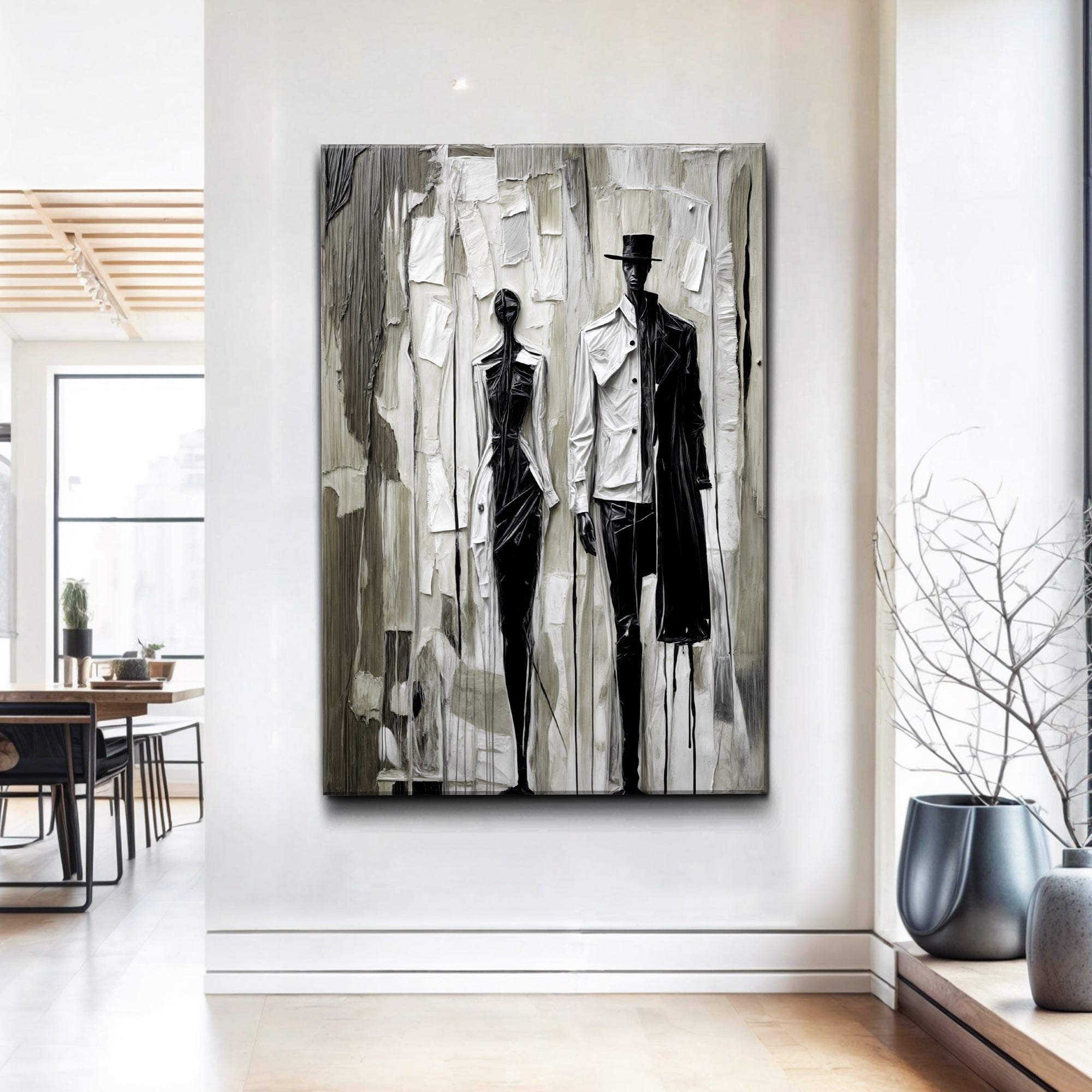 Beige & Black Minimalist Wall Art on sale at MyriadMart