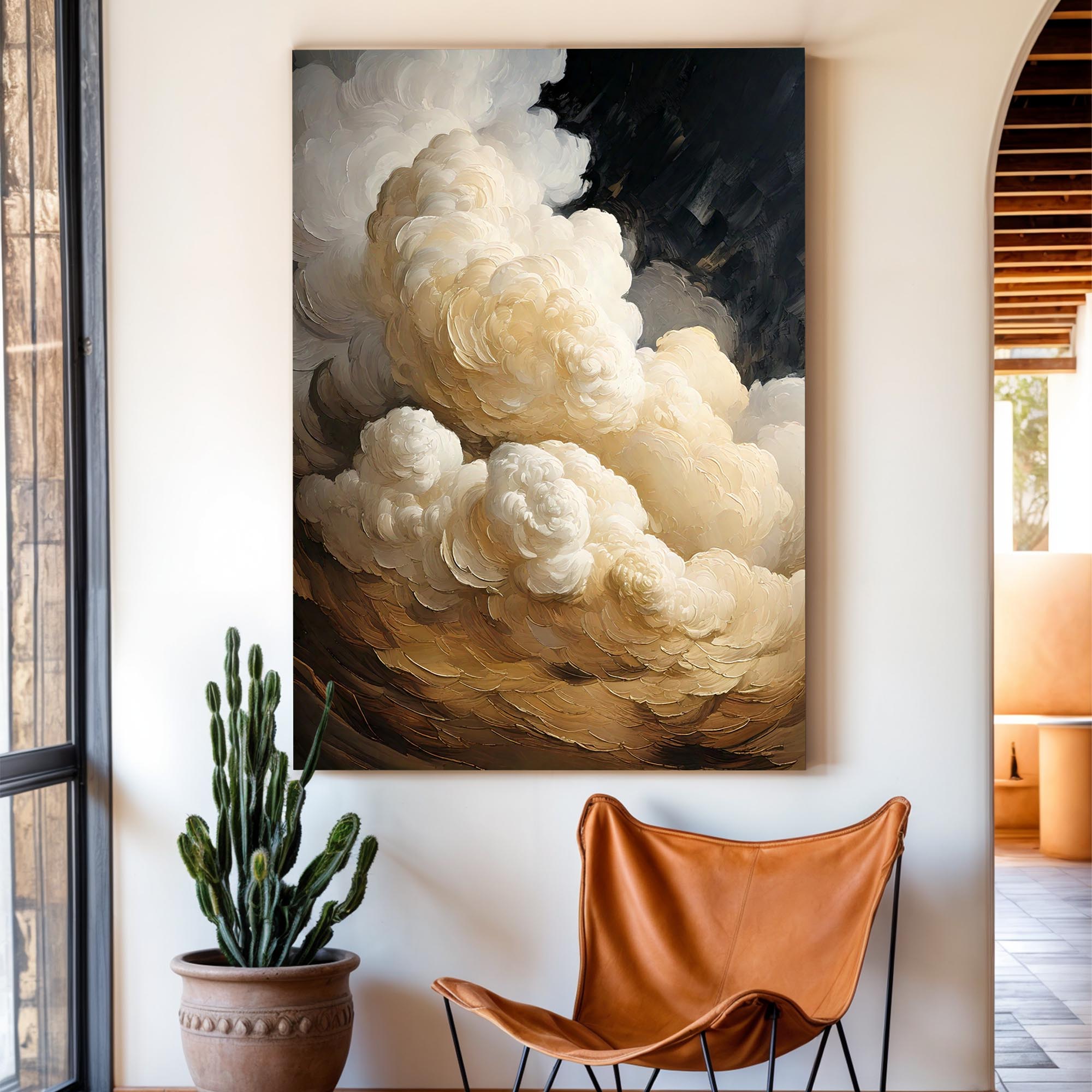 Beige Cloud Abstract Wall Art on sale at MyriadMart