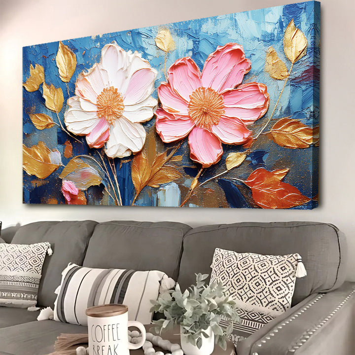 Golden Petals Impasto Wall Art on sale at MyriadMart