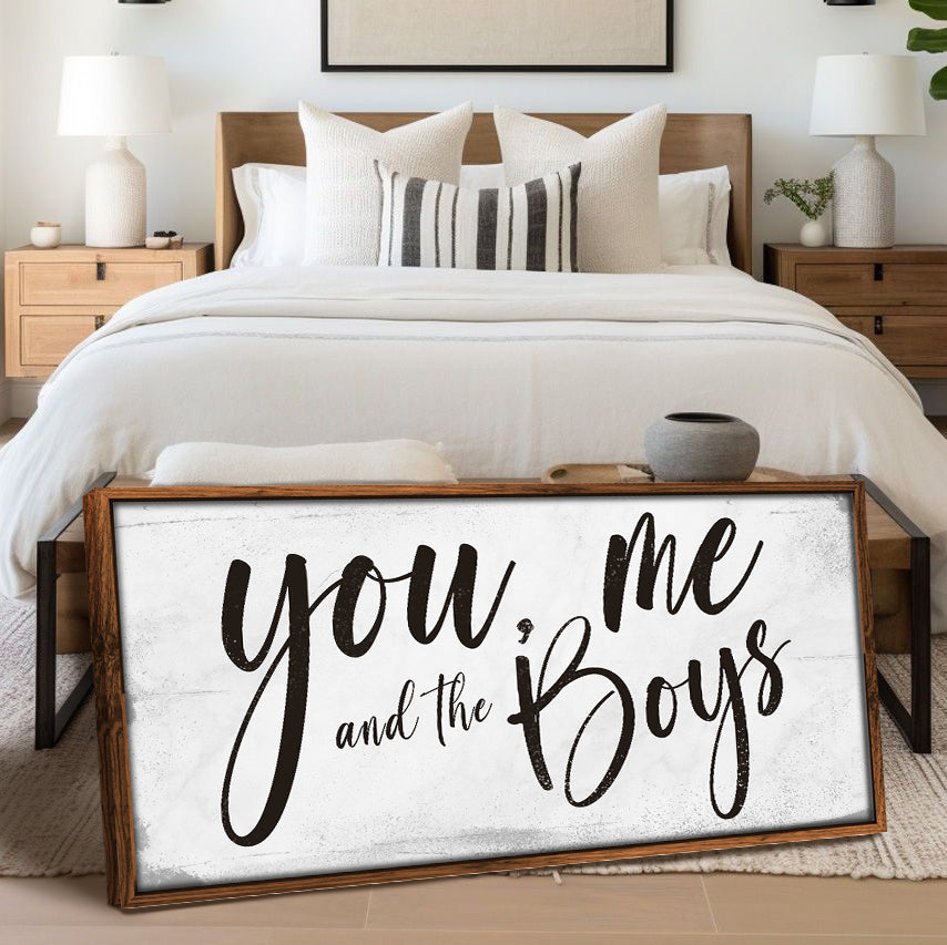 You Me and the Boys Farmhouse Bedroom Sign III on sale at MyriadMart