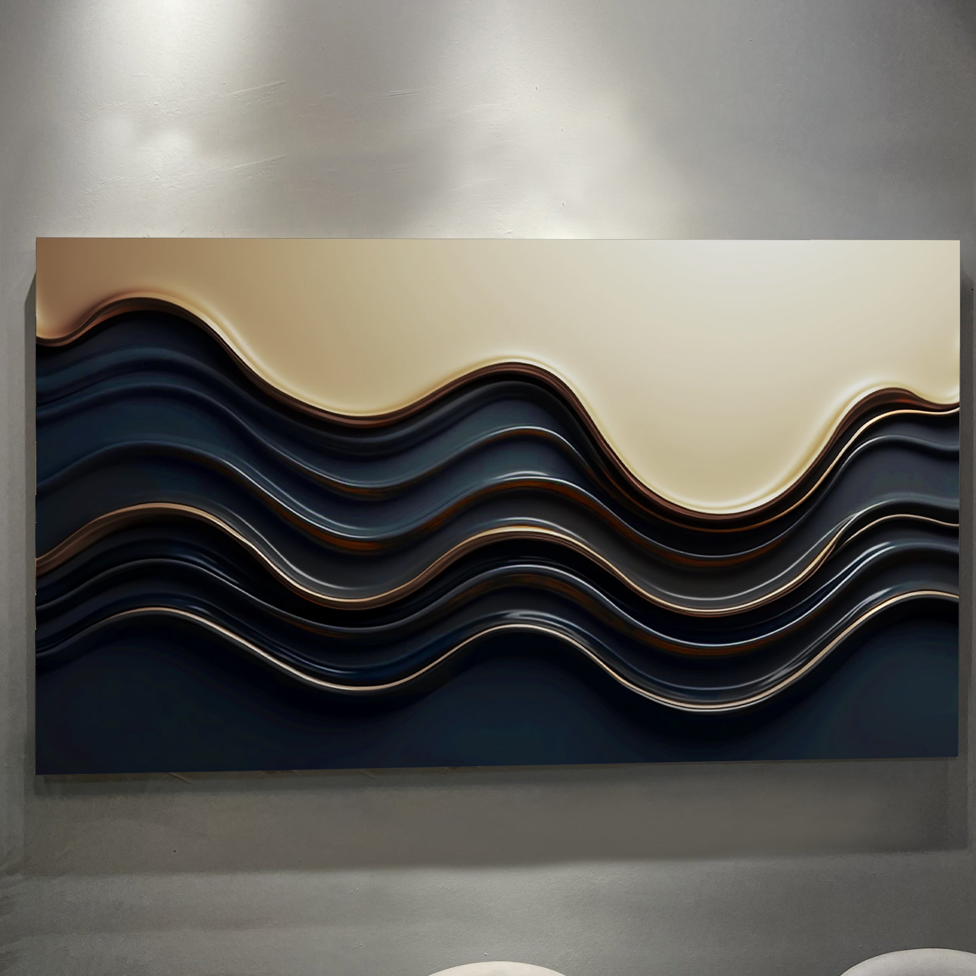 Black and Gold Minimalist Abstract Wall Art III on sale at MyriadMart