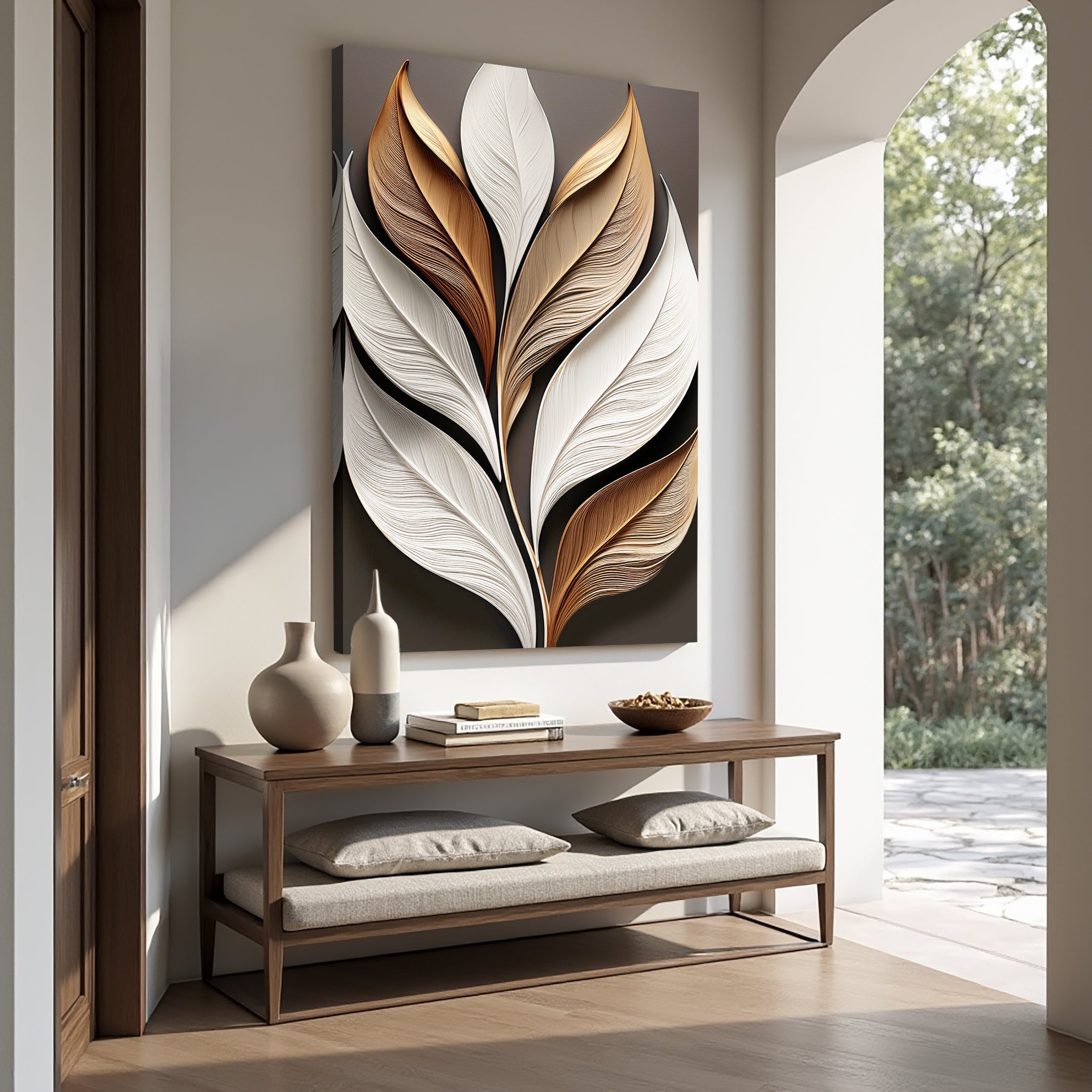 Elegant 3D Leaf Wall Art on sale at MyriadMart